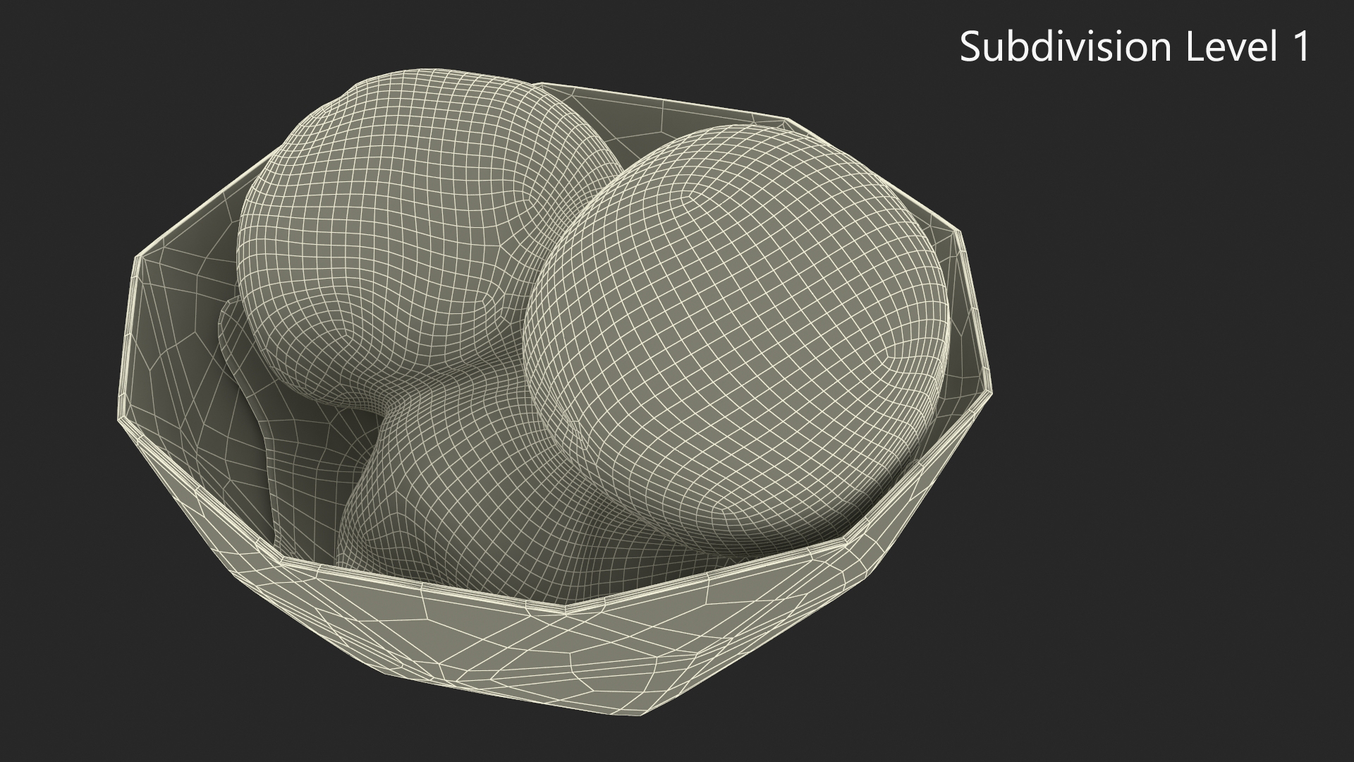 Ice Cream Chocolate Balls in Glass Bowl 3D model
