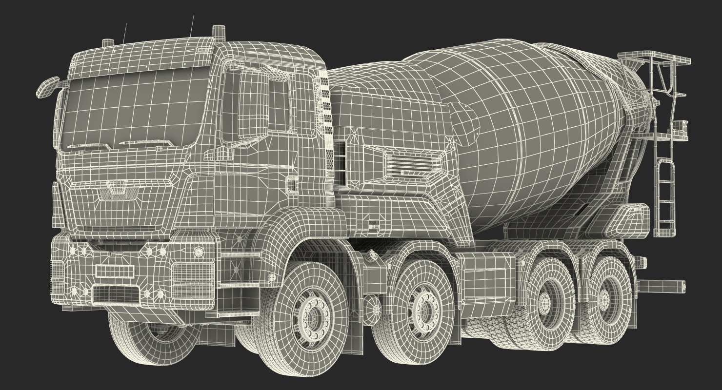 3D model Electric Hybrid Mixer Truck Generic