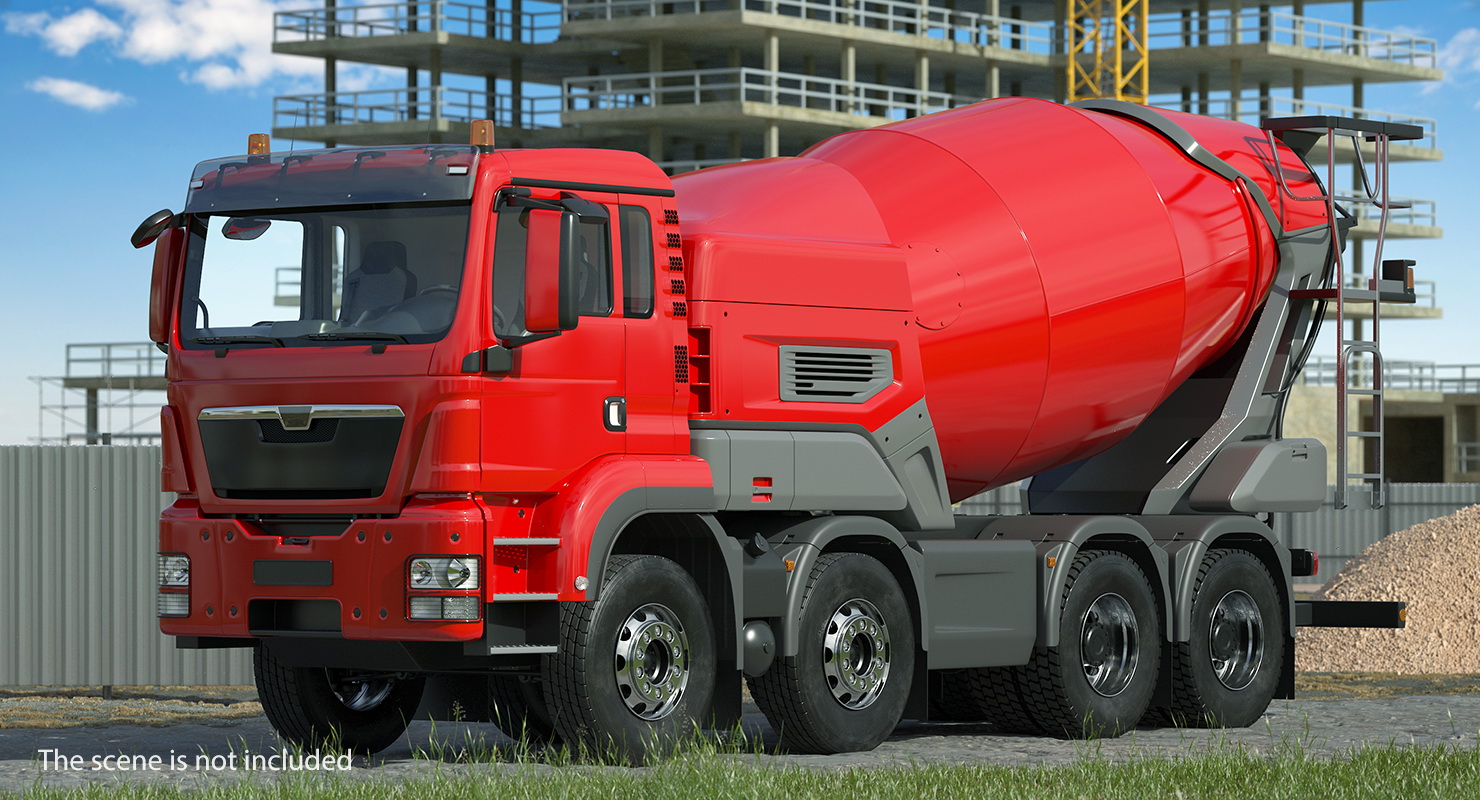 3D model Electric Hybrid Mixer Truck Generic