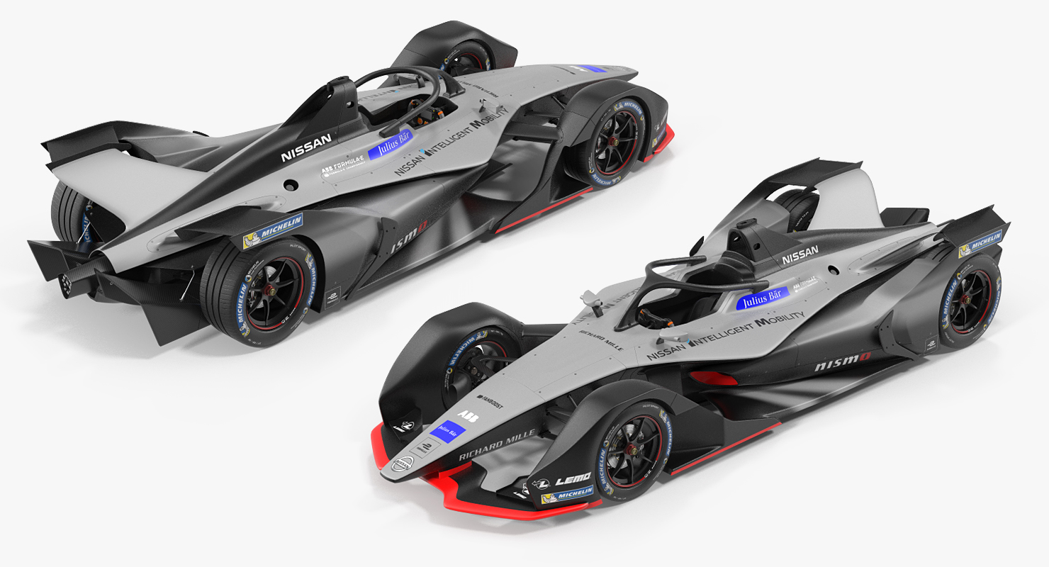 Formula E Nissan EDAMS Rigged 3D model