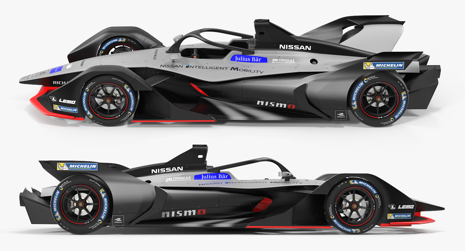Formula E Nissan EDAMS Rigged 3D model