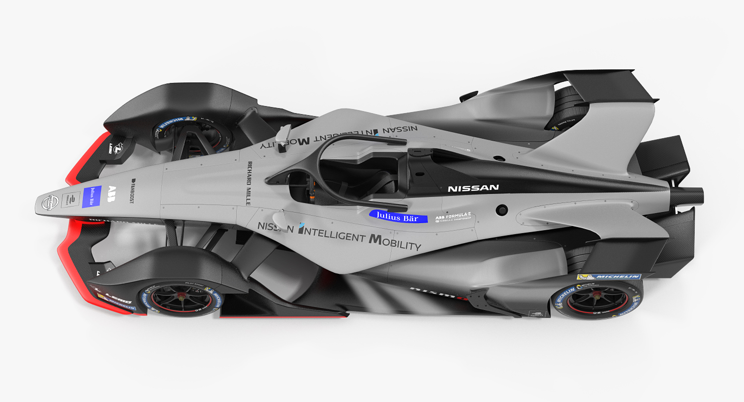 Formula E Nissan EDAMS Rigged 3D model