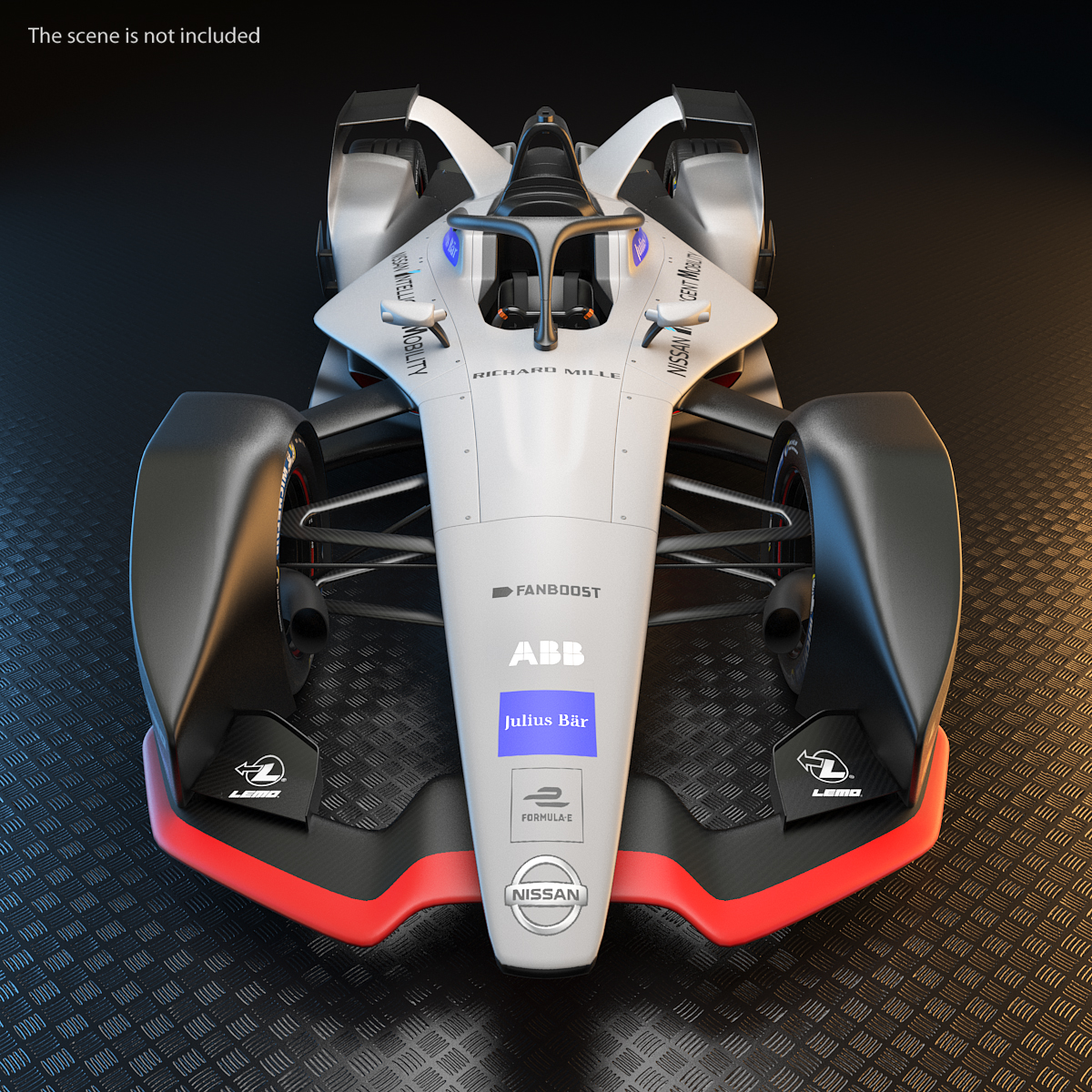 Formula E Nissan EDAMS Rigged 3D model