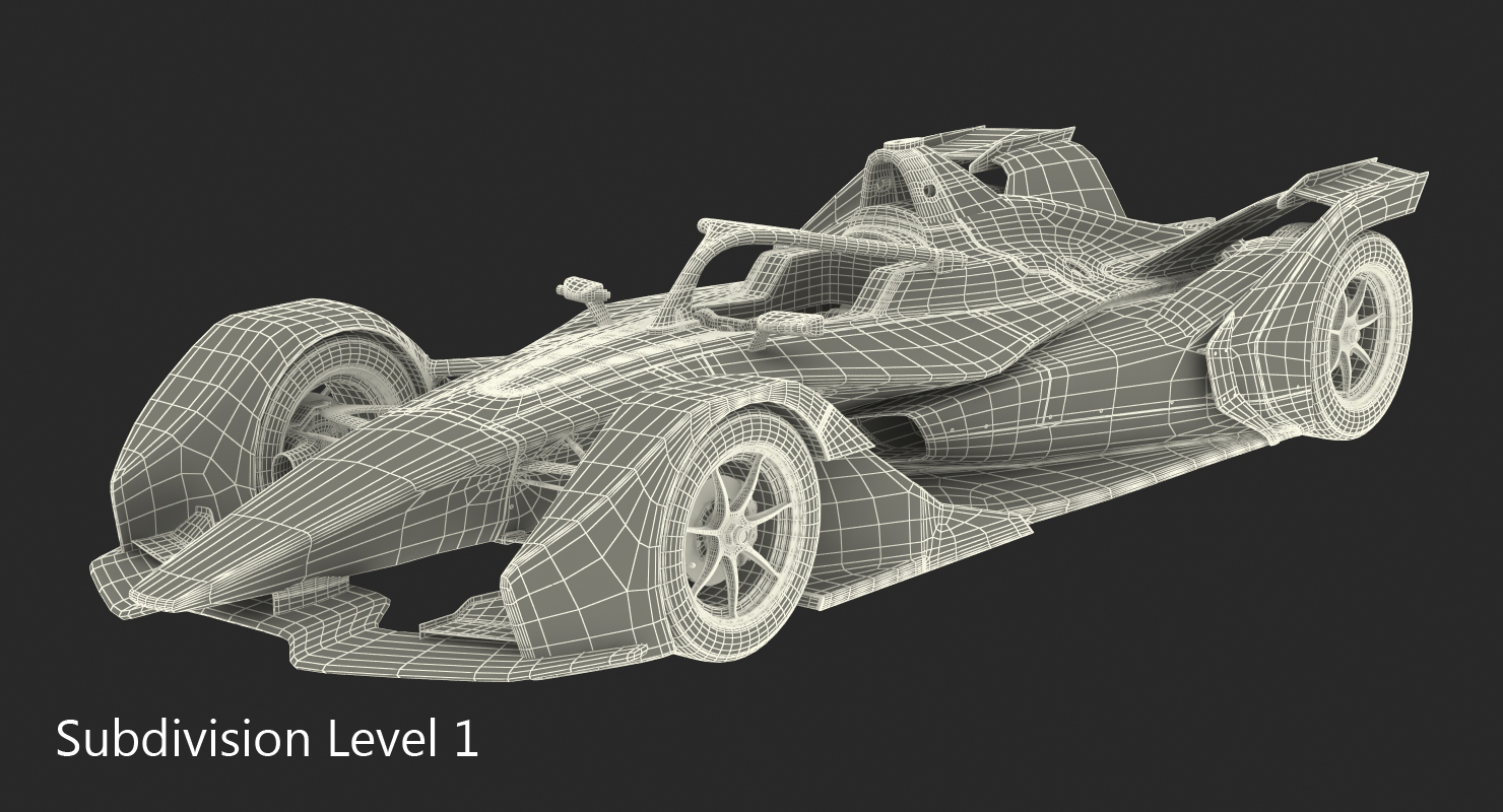 Formula E Nissan EDAMS Rigged 3D model