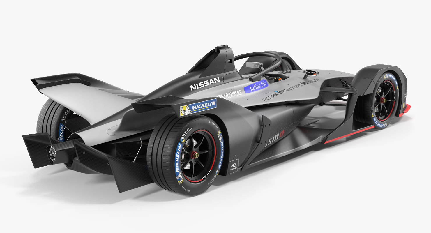 Formula E Nissan EDAMS Rigged 3D model