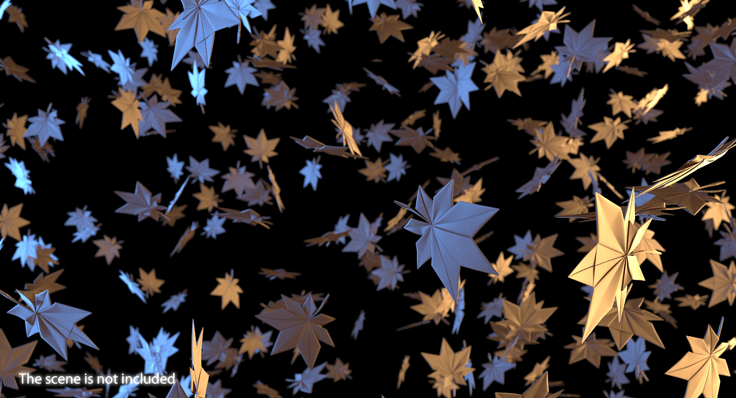 3D Autumn Paper Origami Maple Leaf