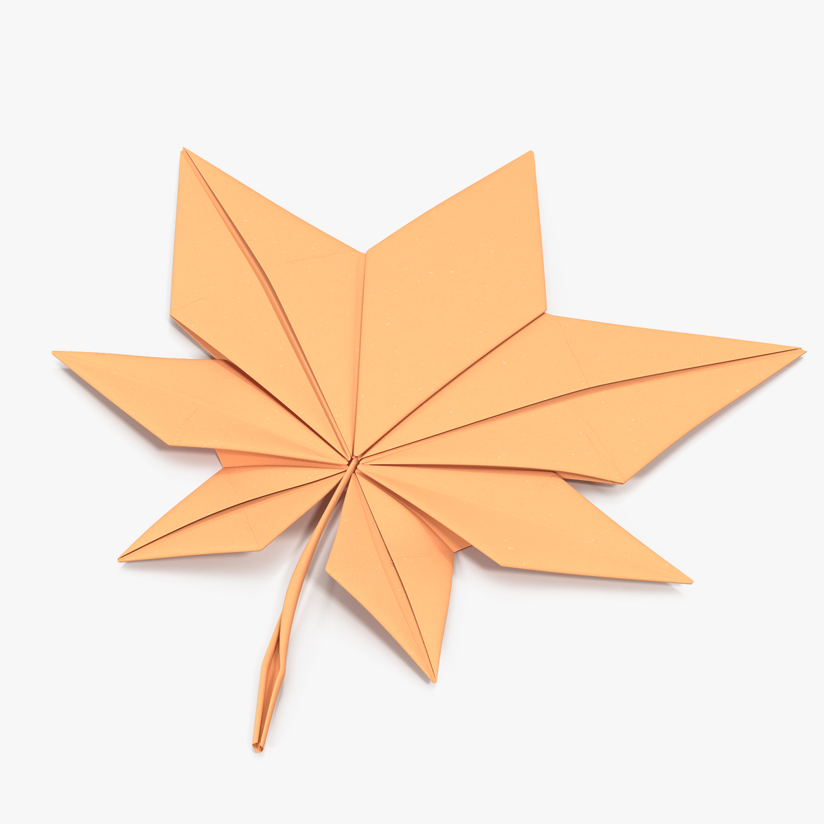 Autumn Paper Origami Maple Leaf 3D Model, view 3