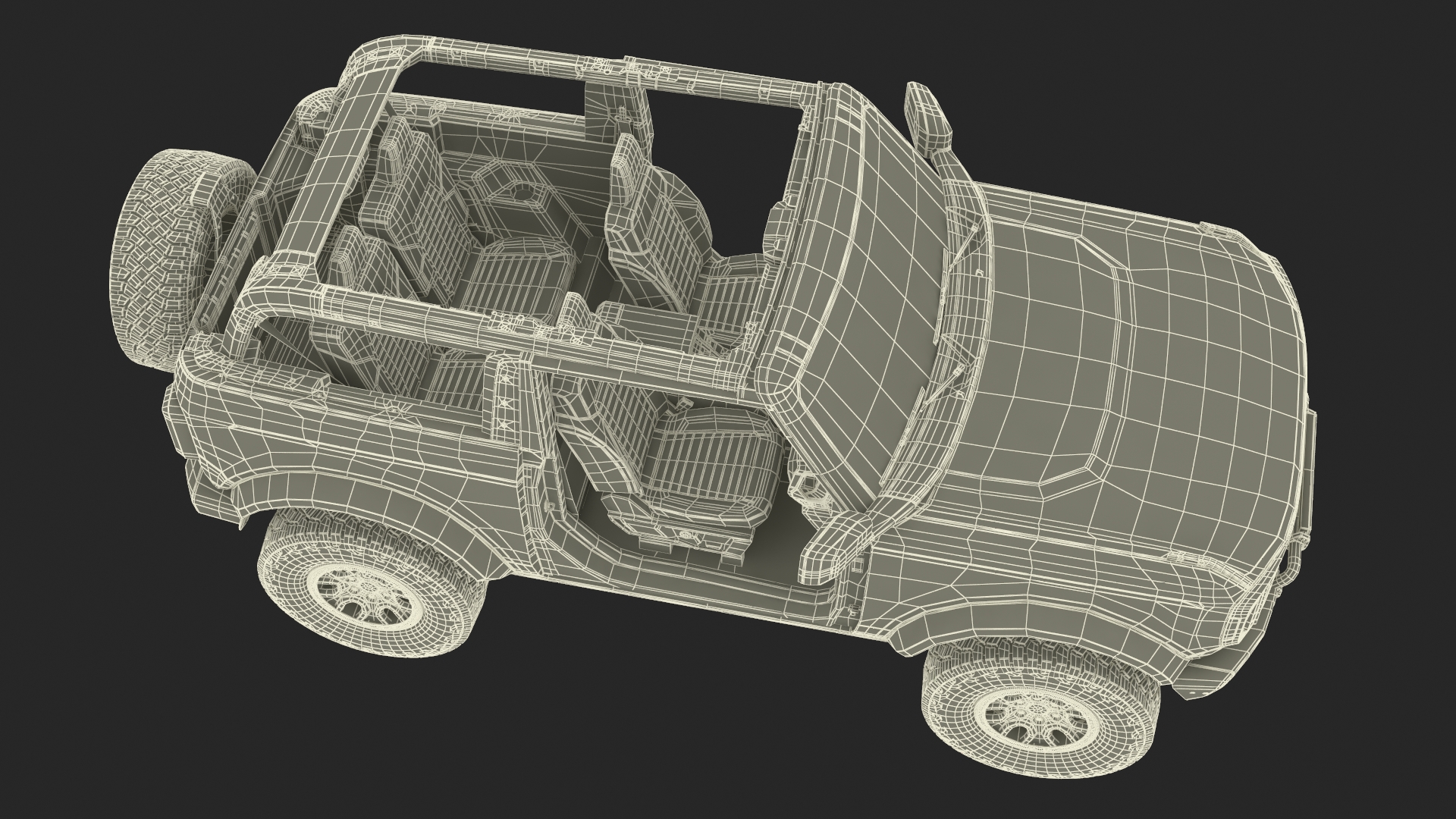 3D 4X4 Ford Bronco Two Door Cactus Gray