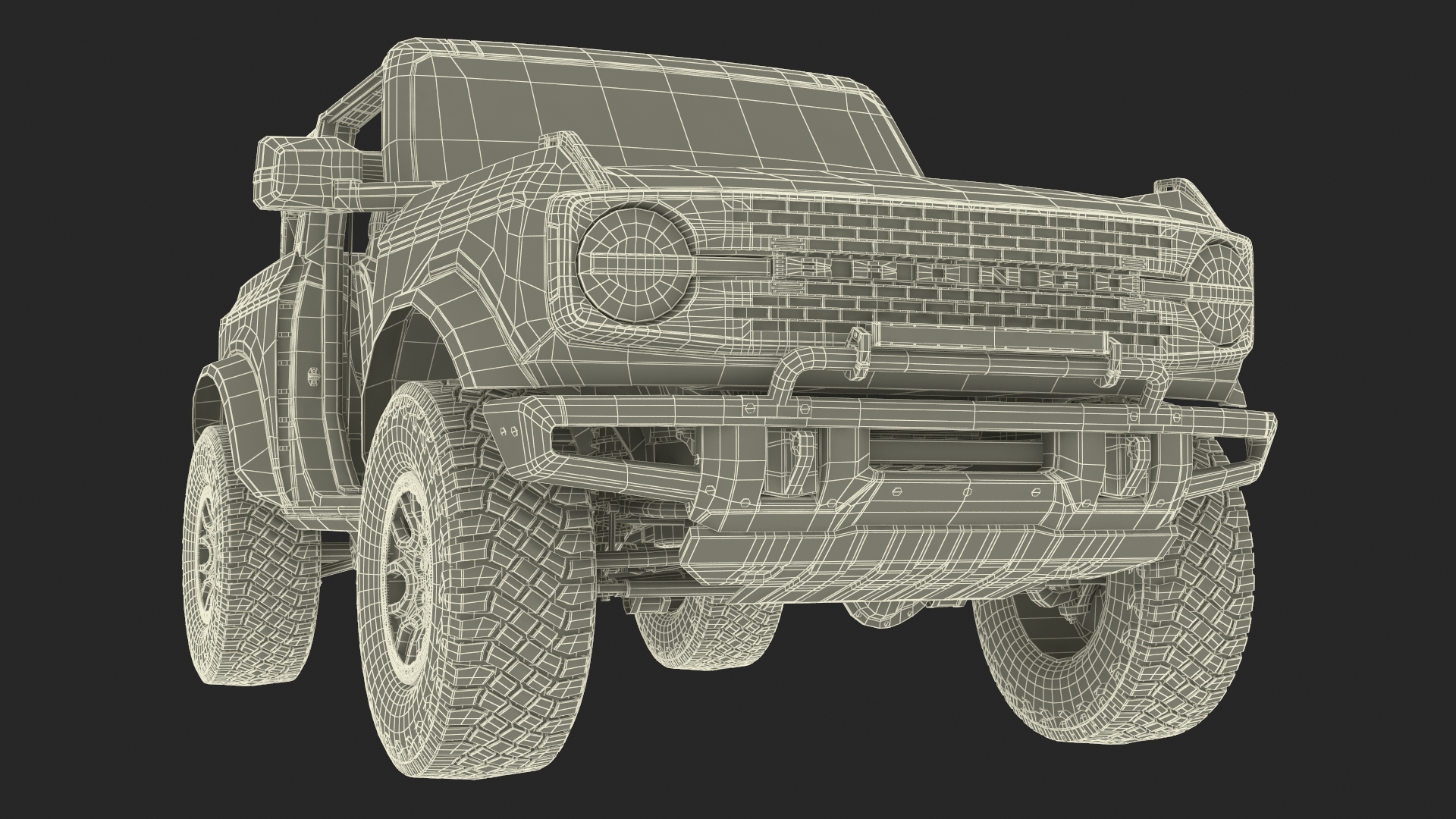 3D 4X4 Ford Bronco Two Door Cactus Gray