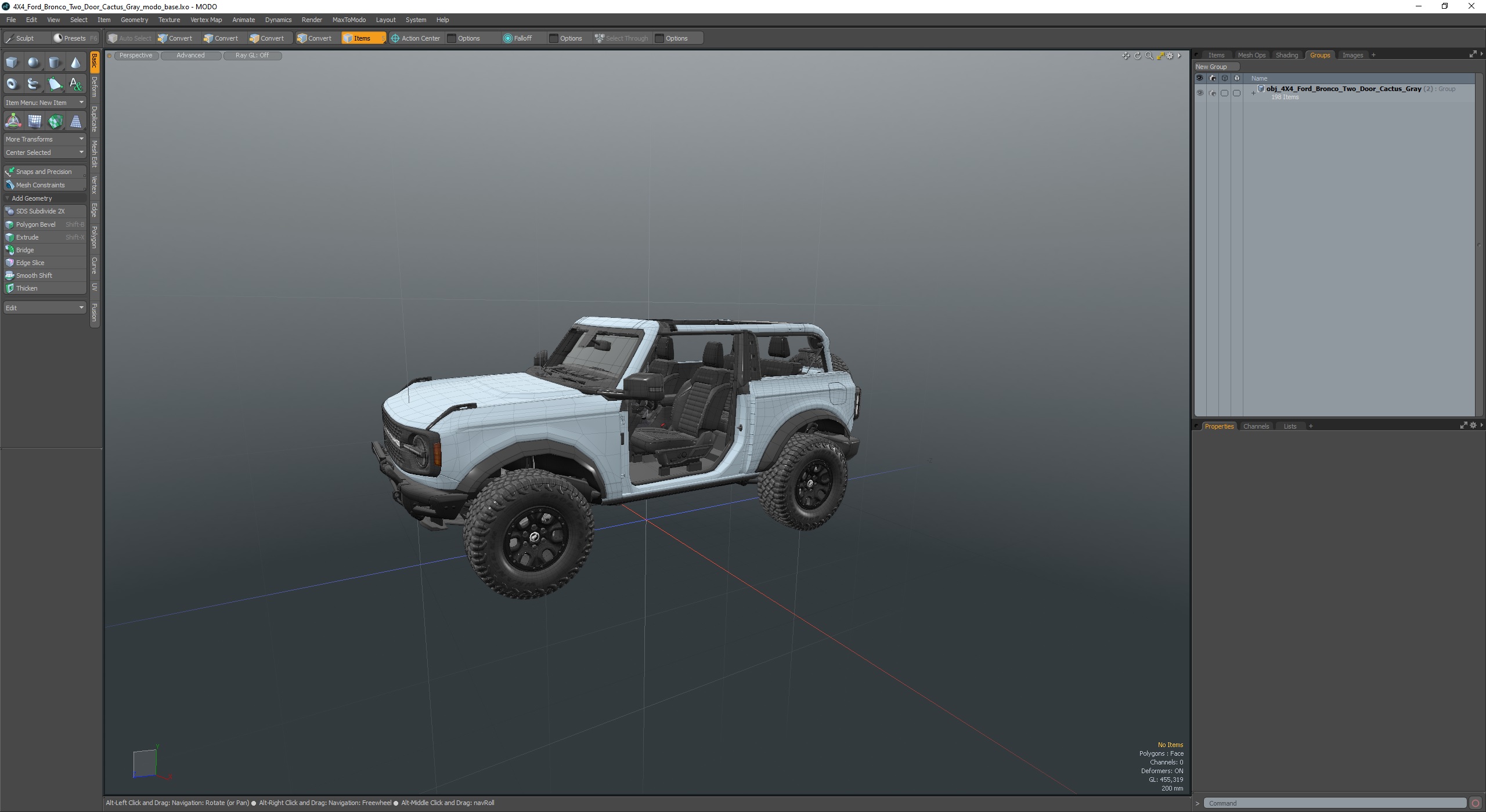 3D 4X4 Ford Bronco Two Door Cactus Gray