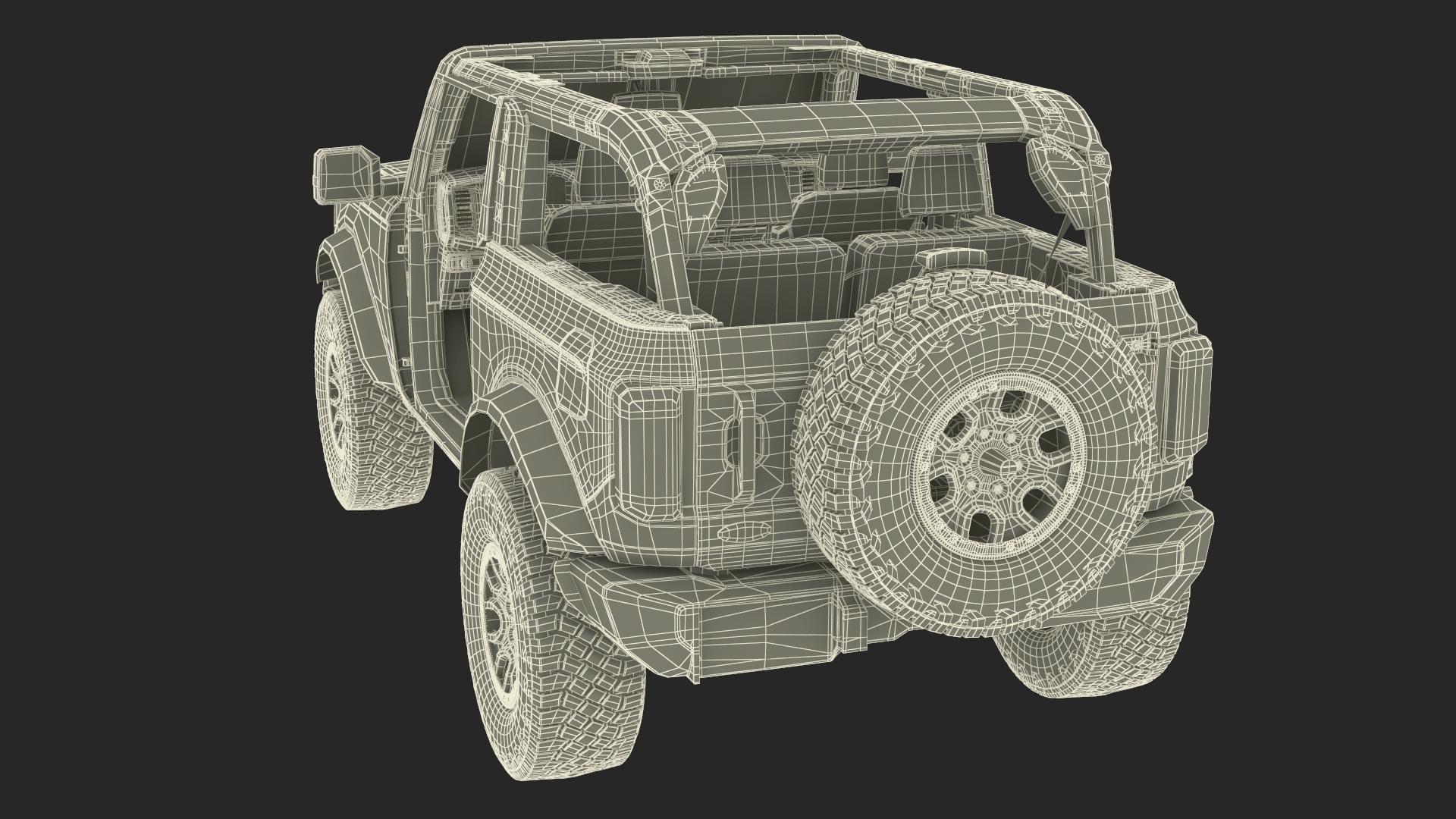 3D 4X4 Ford Bronco Two Door Cactus Gray