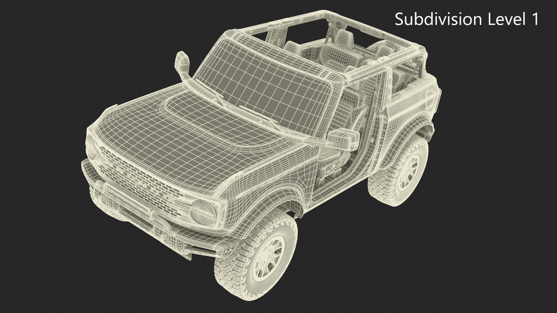 3D 4X4 Ford Bronco Two Door Cactus Gray