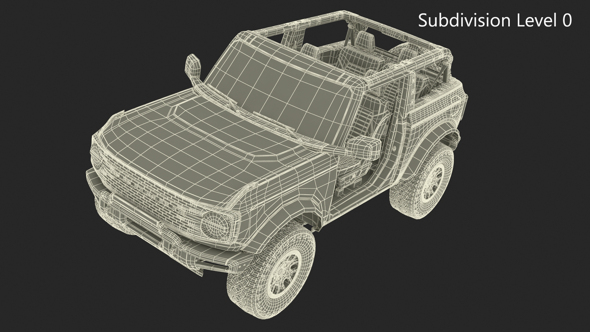 3D 4X4 Ford Bronco Two Door Cactus Gray