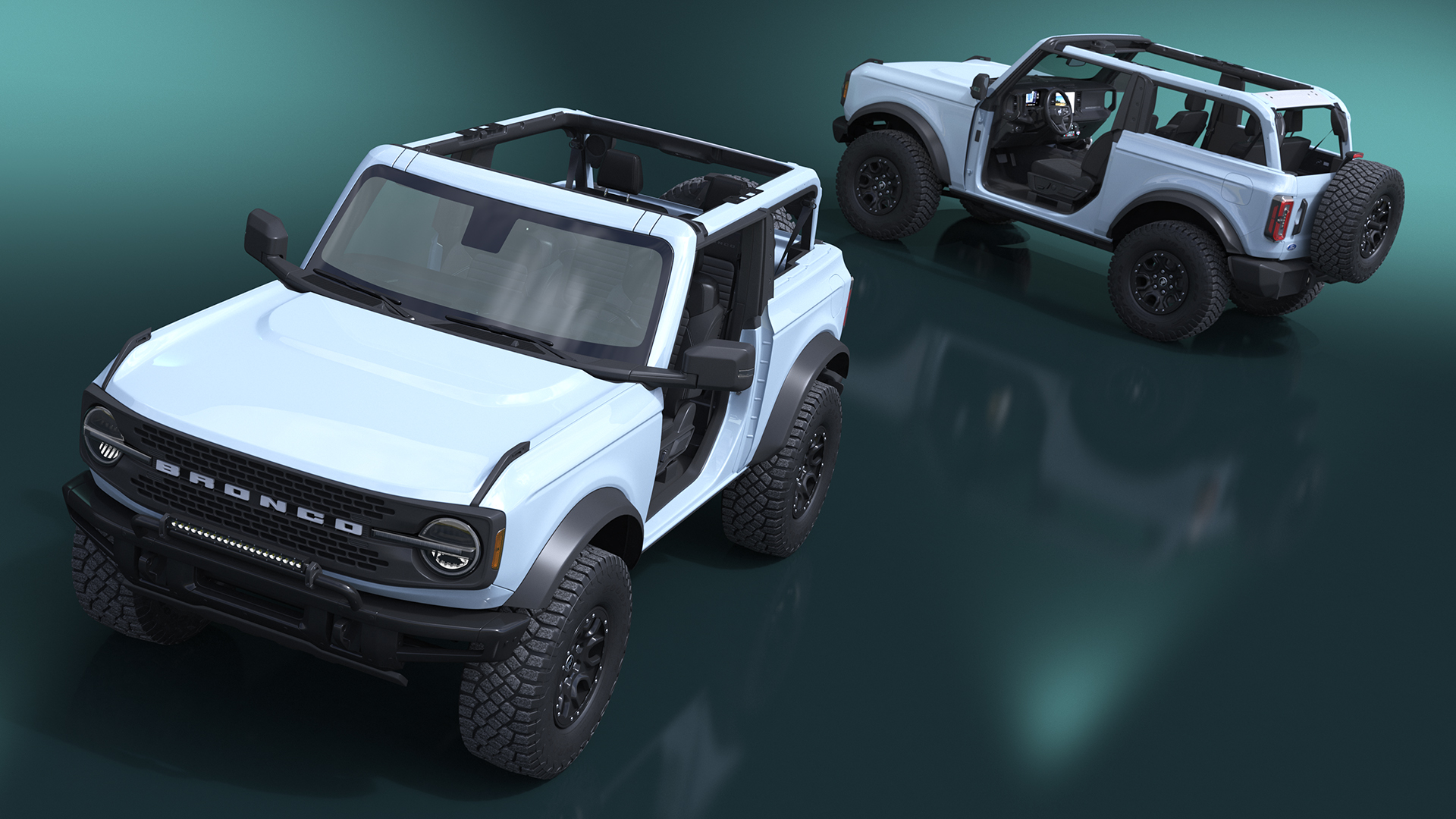 3D 4X4 Ford Bronco Two Door Cactus Gray