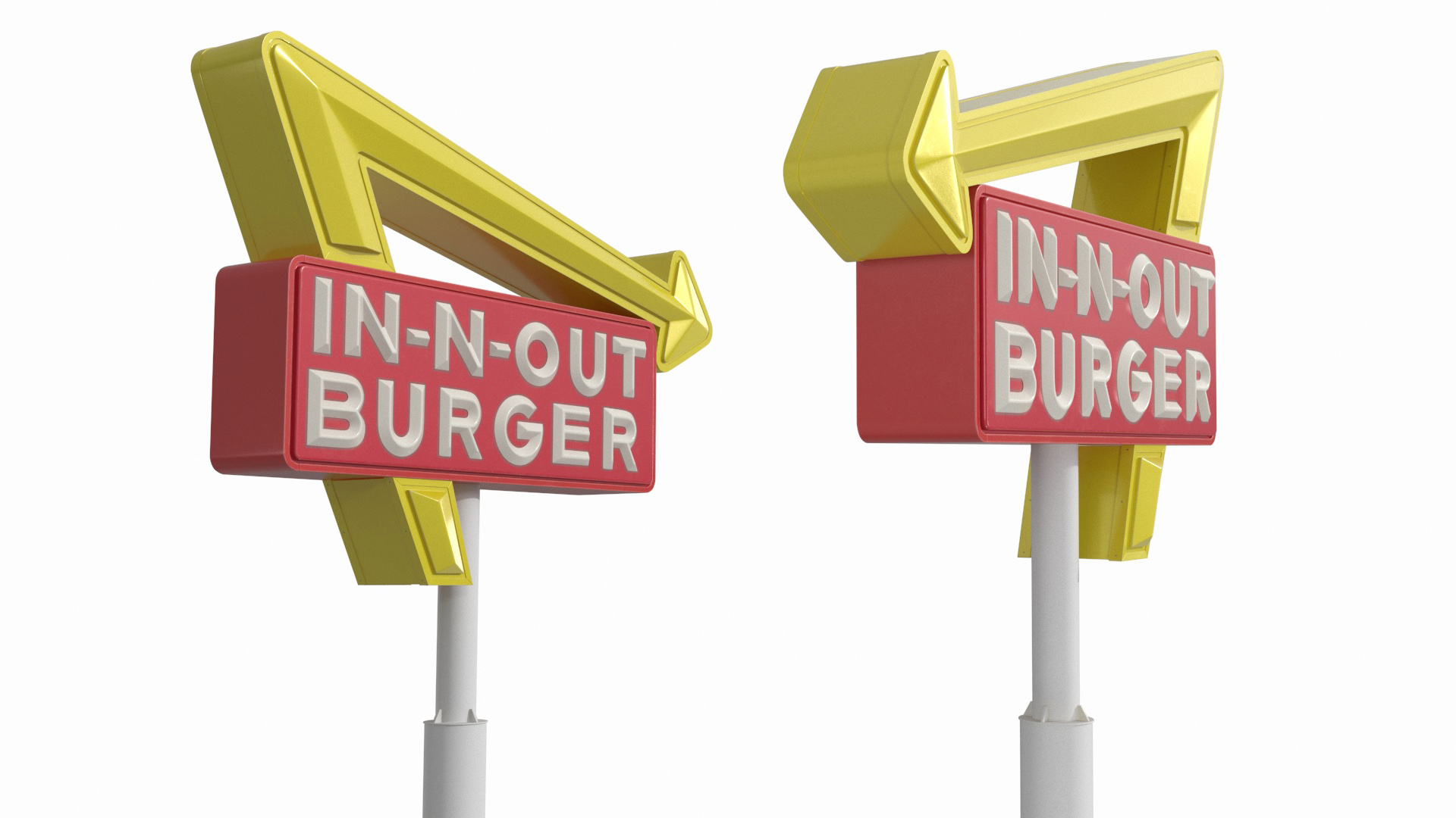 3D model In N Out Burger Pole Sign