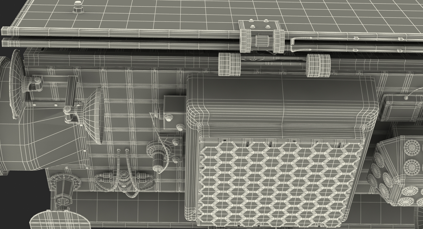 Satellite with Collapsed Solar Panels 3D