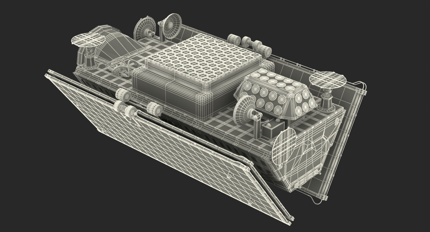 Satellite with Collapsed Solar Panels 3D