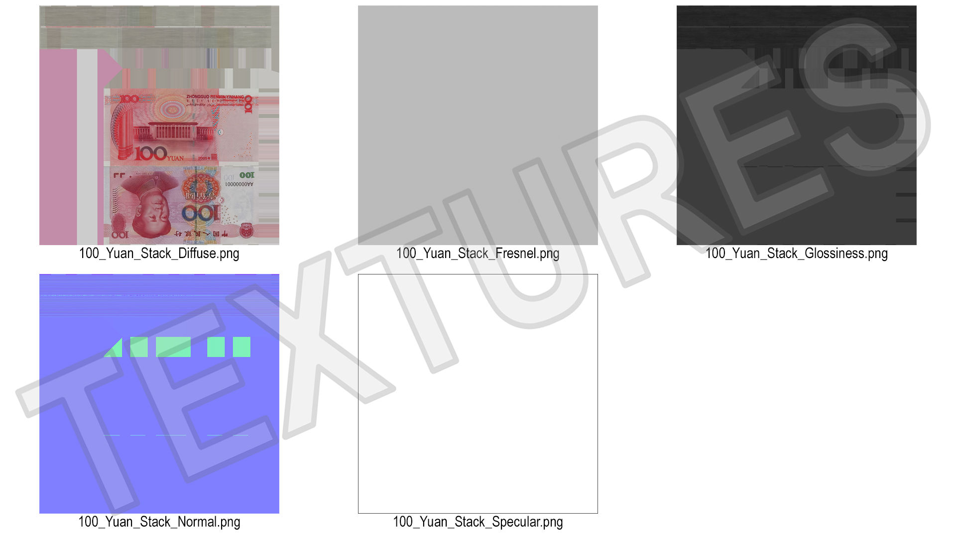 3D China Currency 100 Yuan Banknotes Pack model