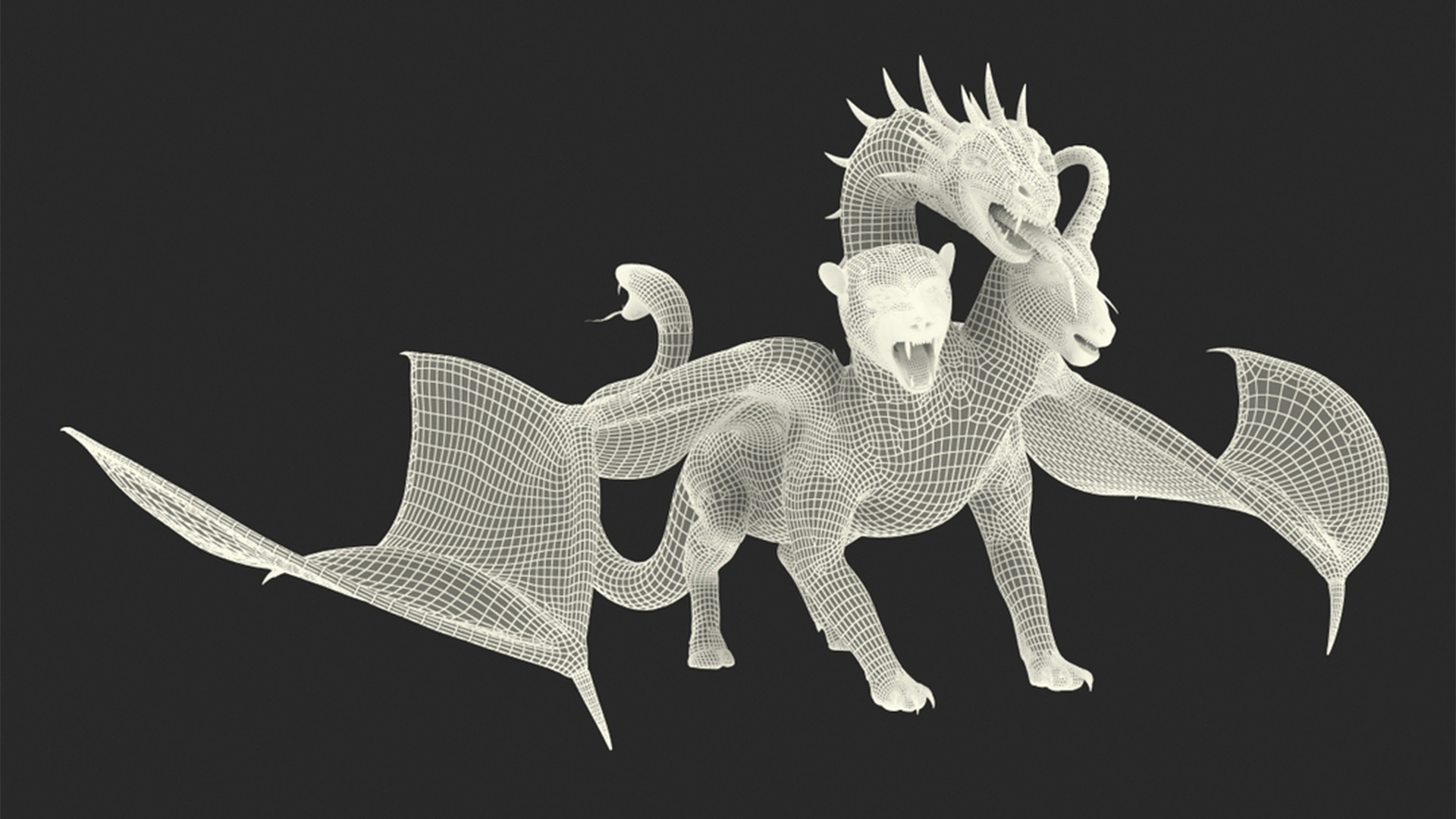 3D model Mythical Chimera with Fur