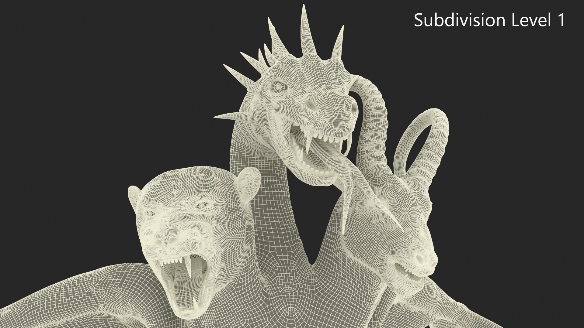 3D model Mythical Chimera with Fur