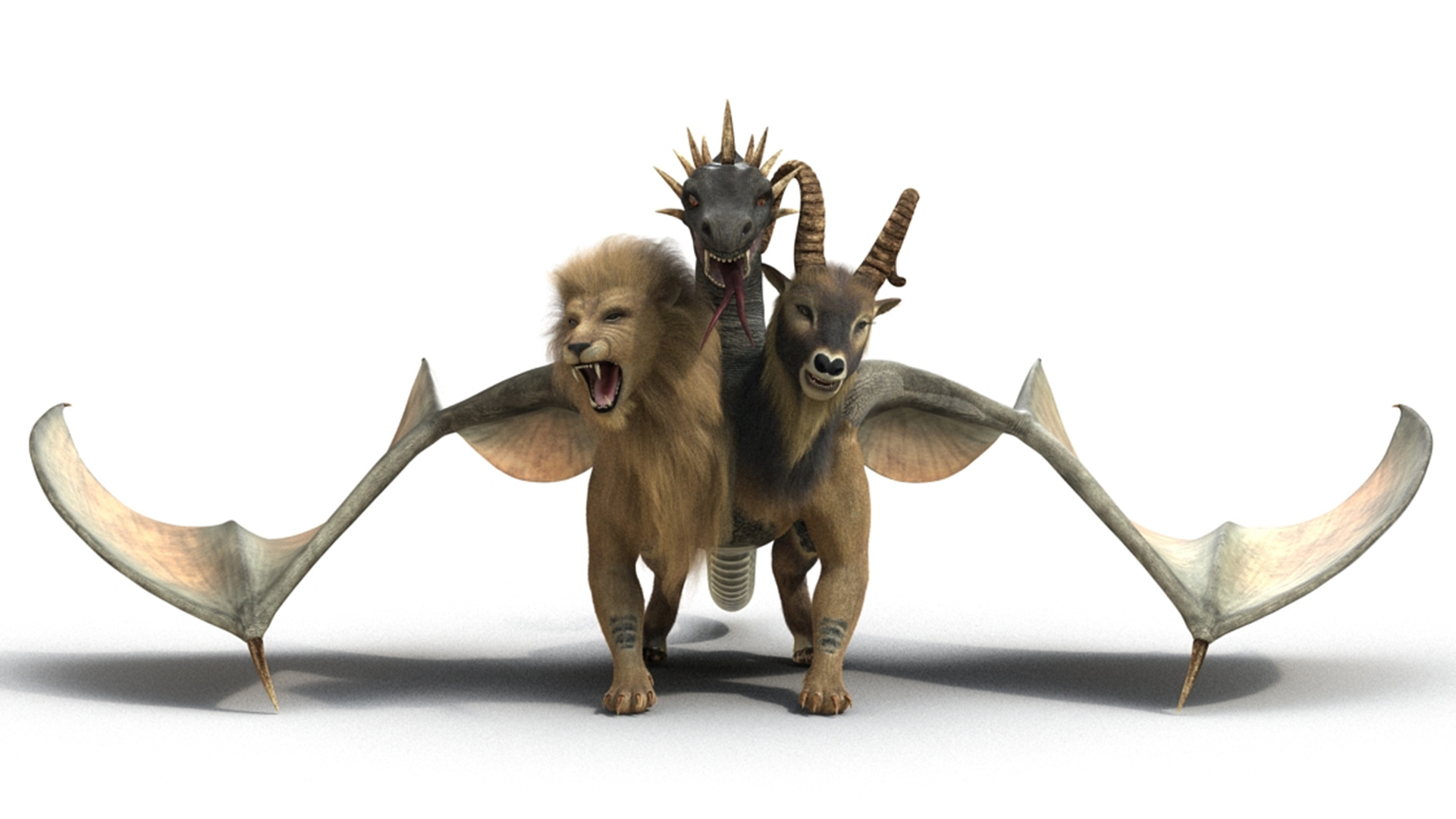 3D model Mythical Chimera with Fur