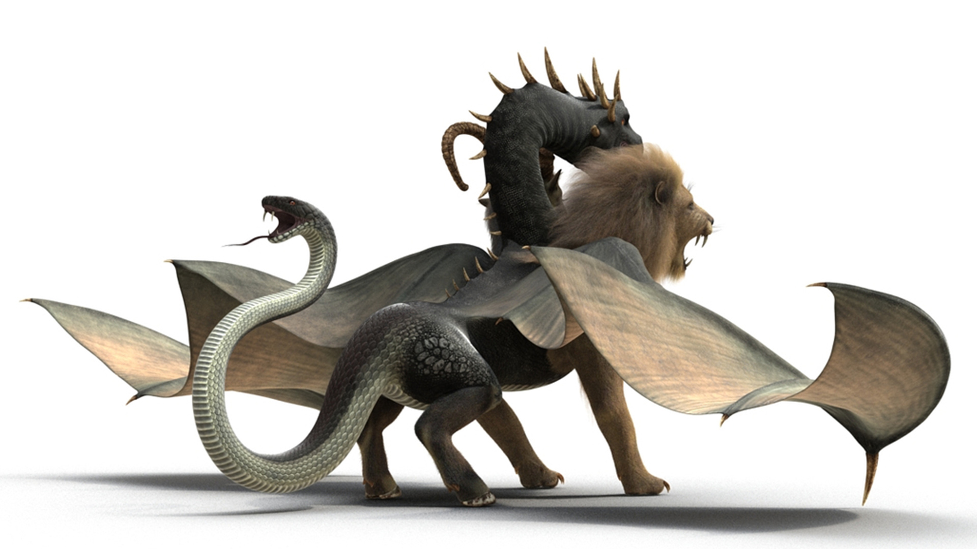 3D model Mythical Chimera with Fur