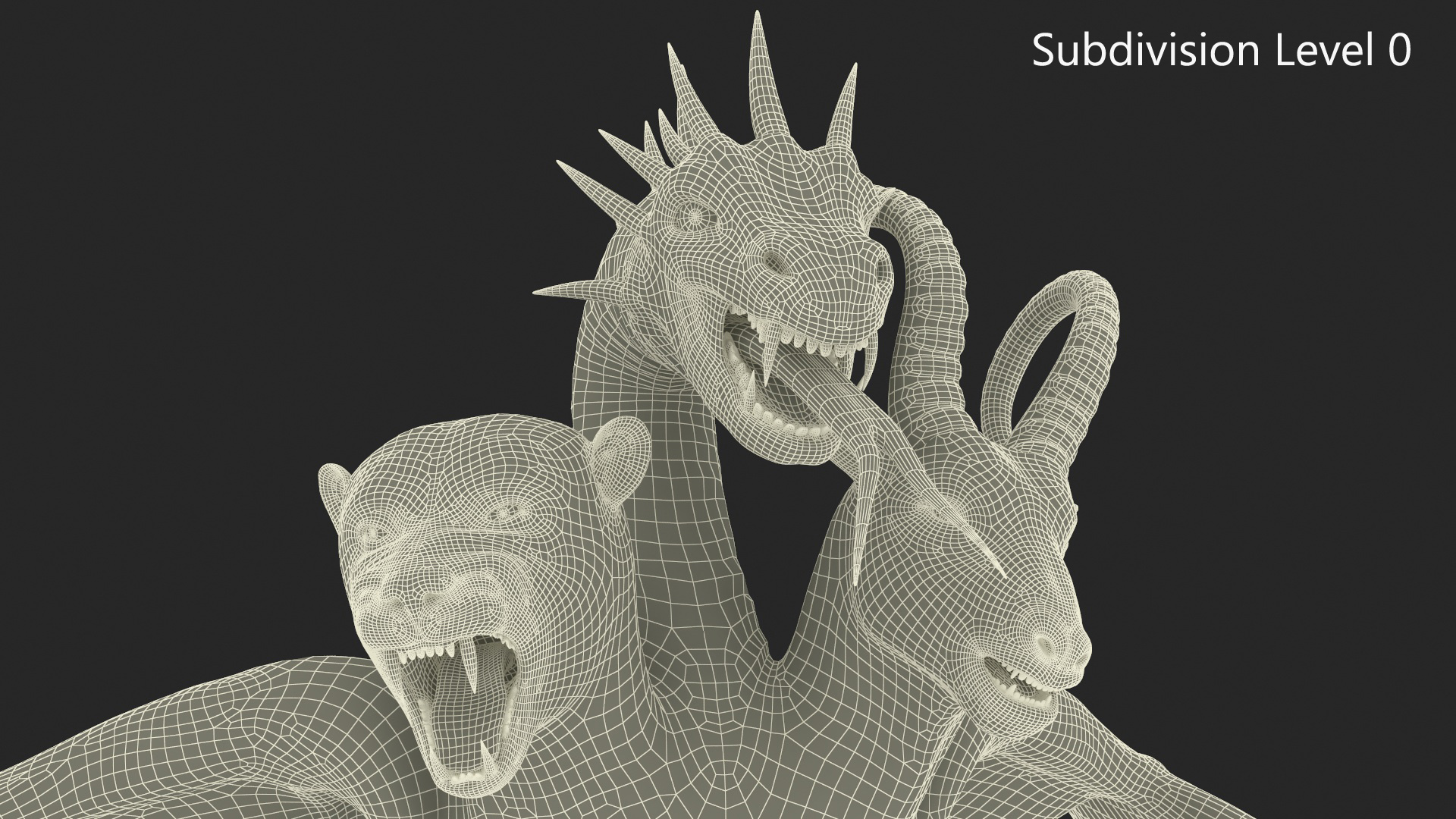 3D model Mythical Chimera with Fur