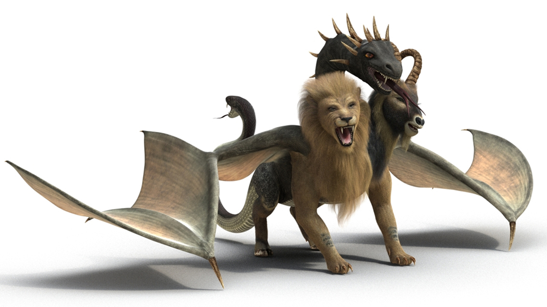 3D model Mythical Chimera with Fur