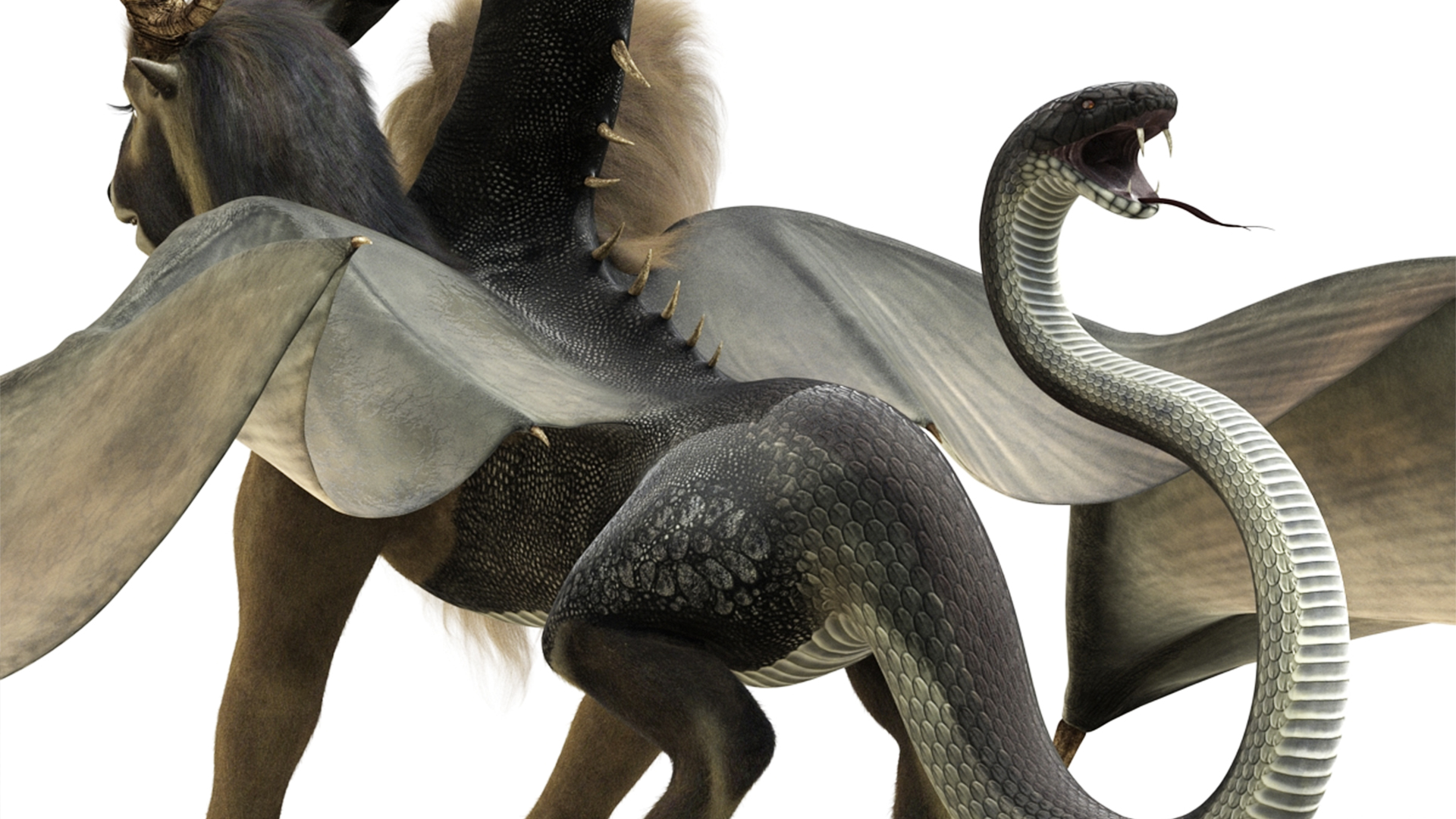 3D model Mythical Chimera with Fur
