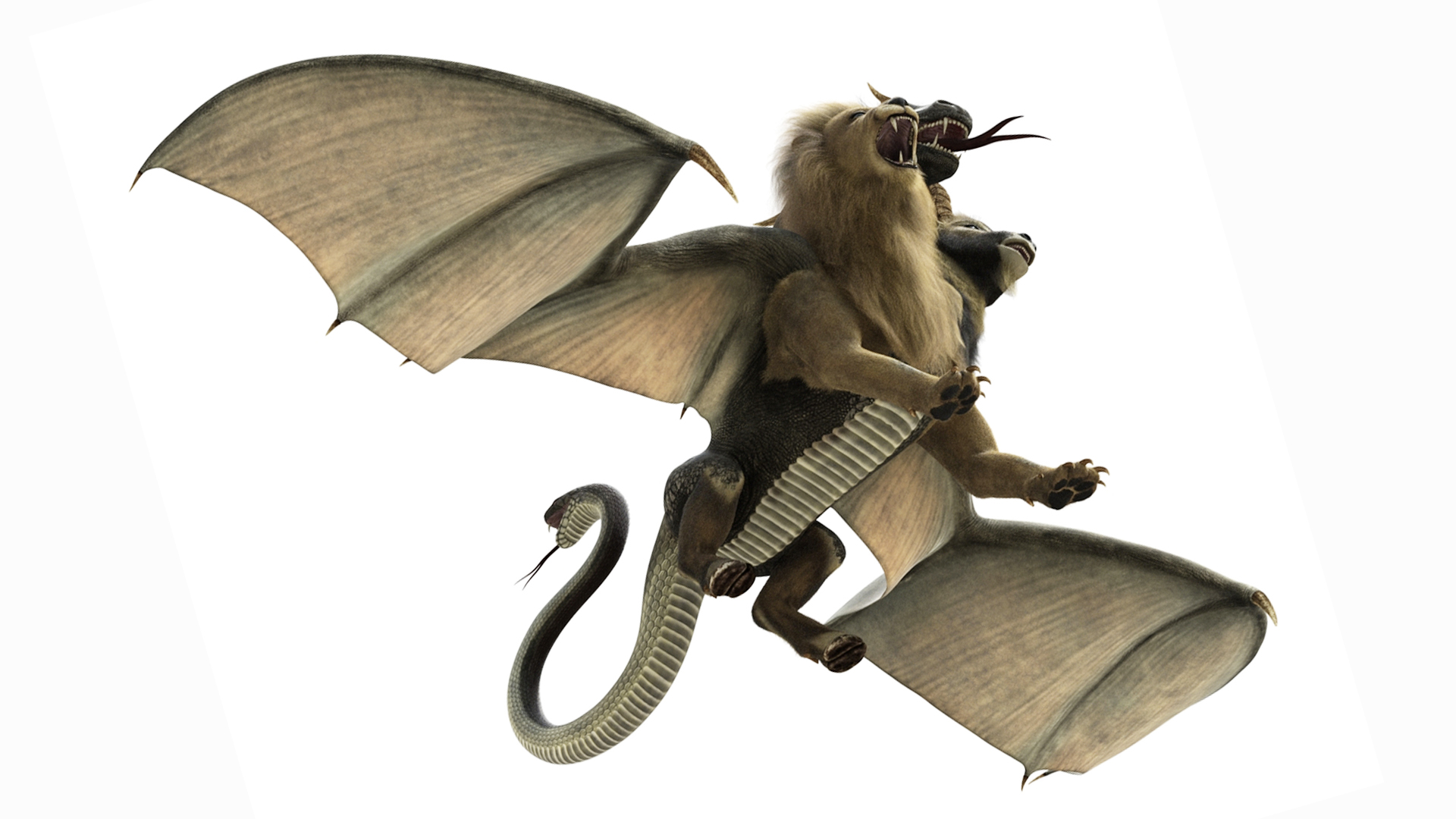 3D model Mythical Chimera with Fur