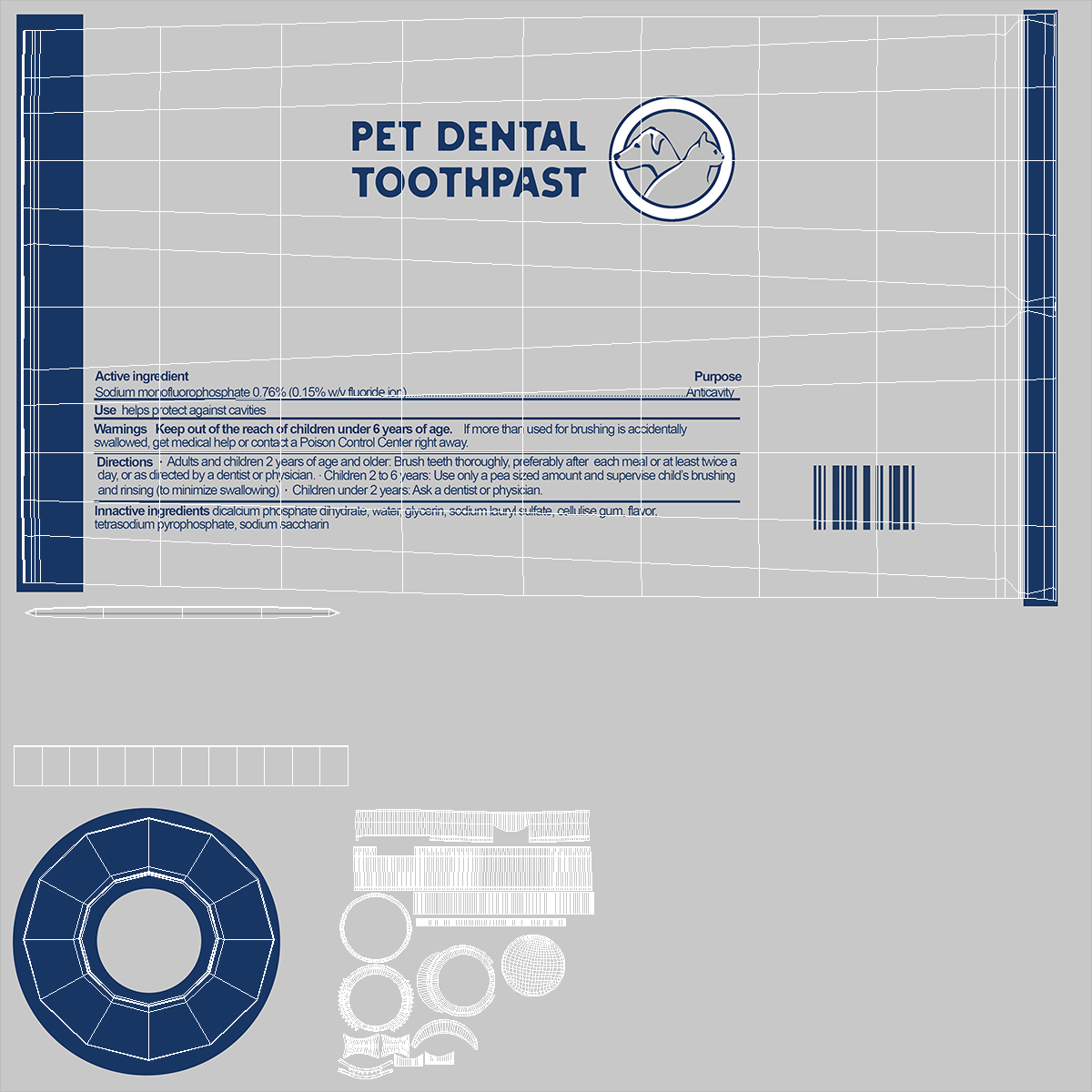 3D Pet Dental Cleaning Supplies model