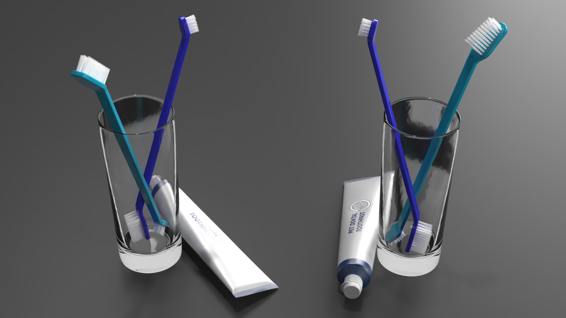3D Pet Dental Cleaning Supplies model