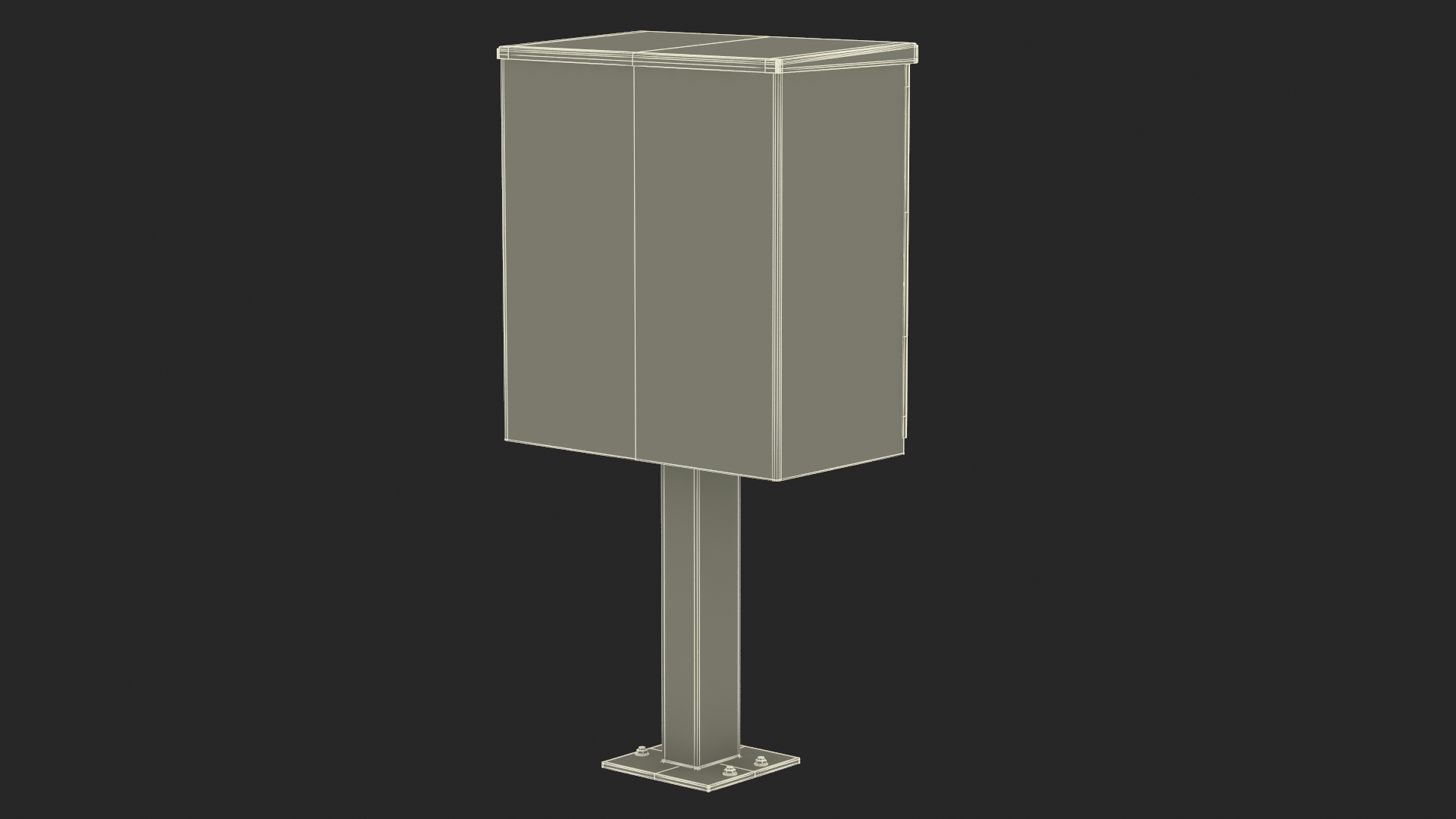 3D model Black Twelve Door Parcel Cluster Mailbox