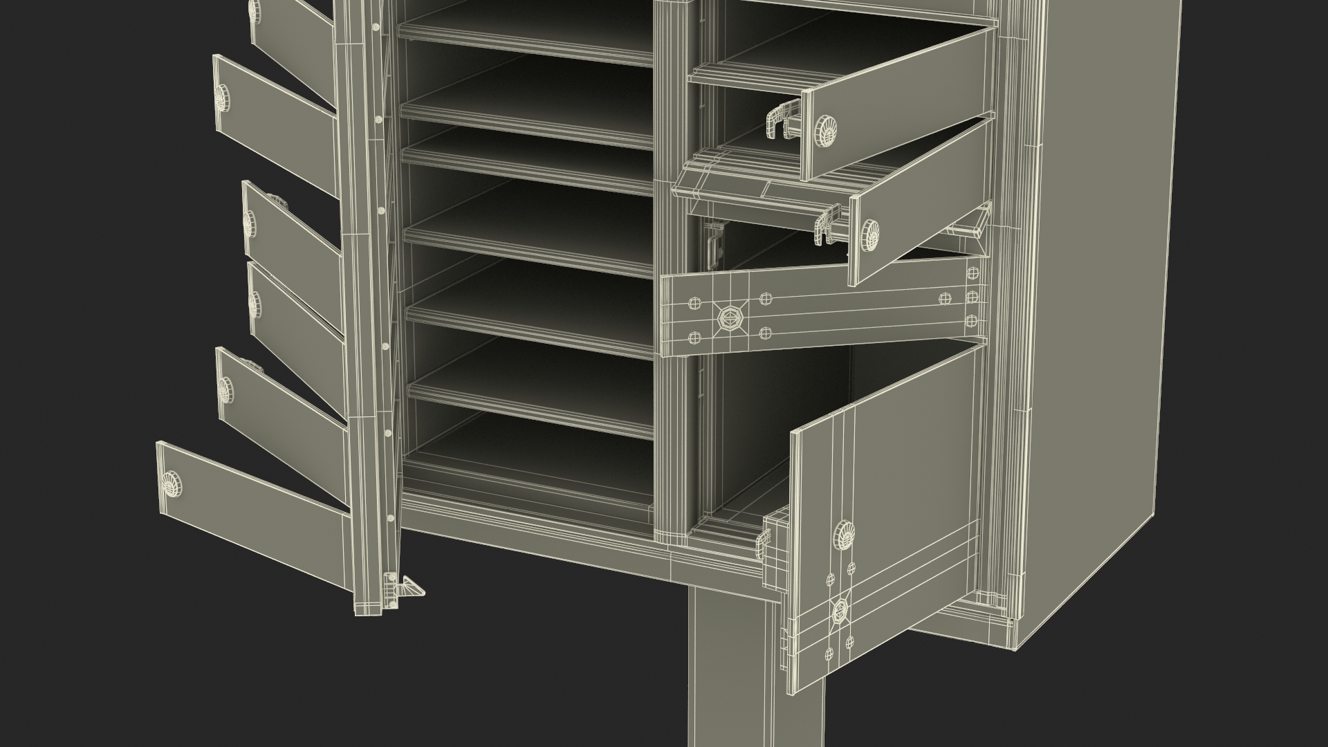 3D model Black Twelve Door Parcel Cluster Mailbox