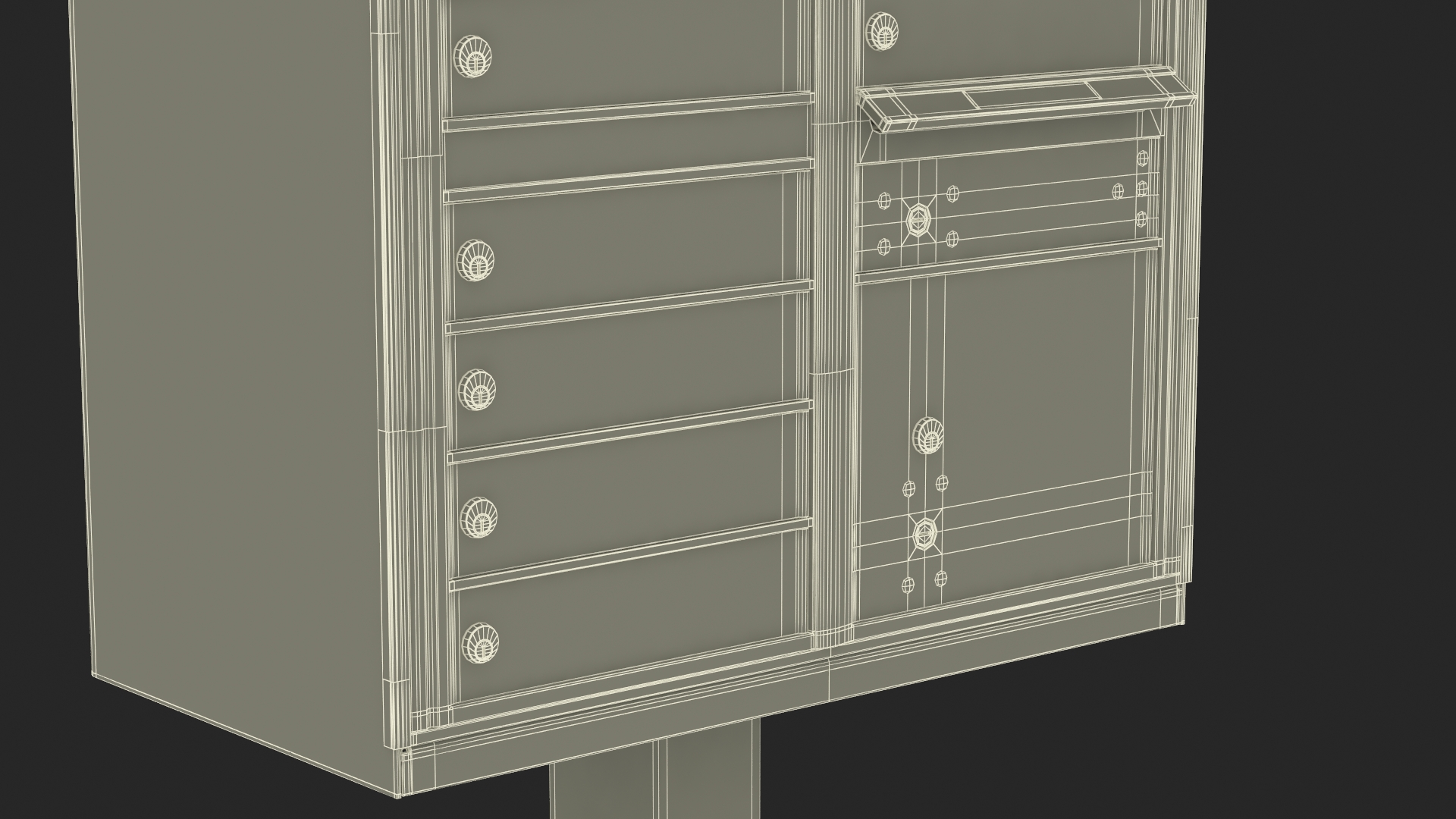 3D model Black Twelve Door Parcel Cluster Mailbox