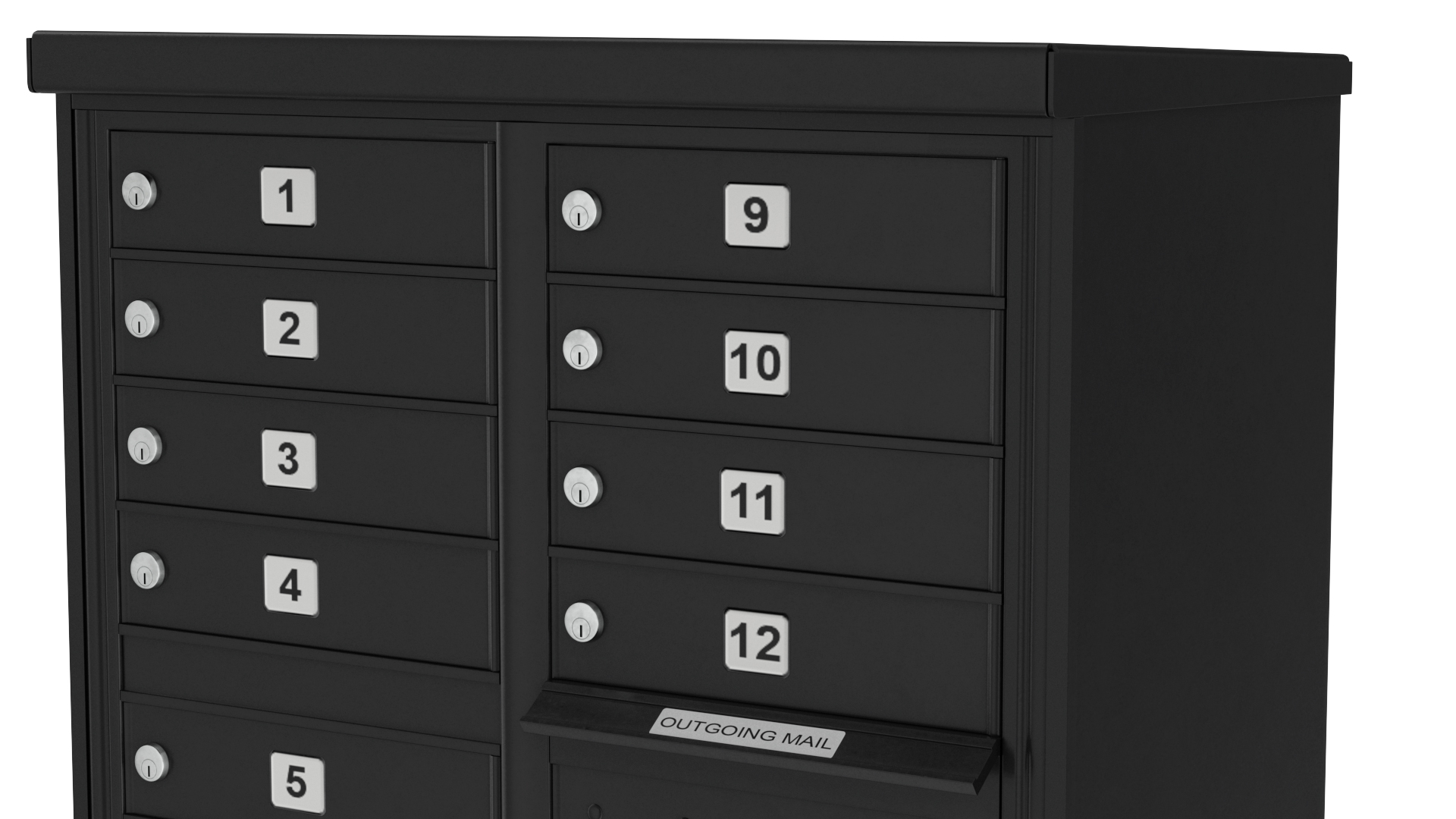3D model Black Twelve Door Parcel Cluster Mailbox