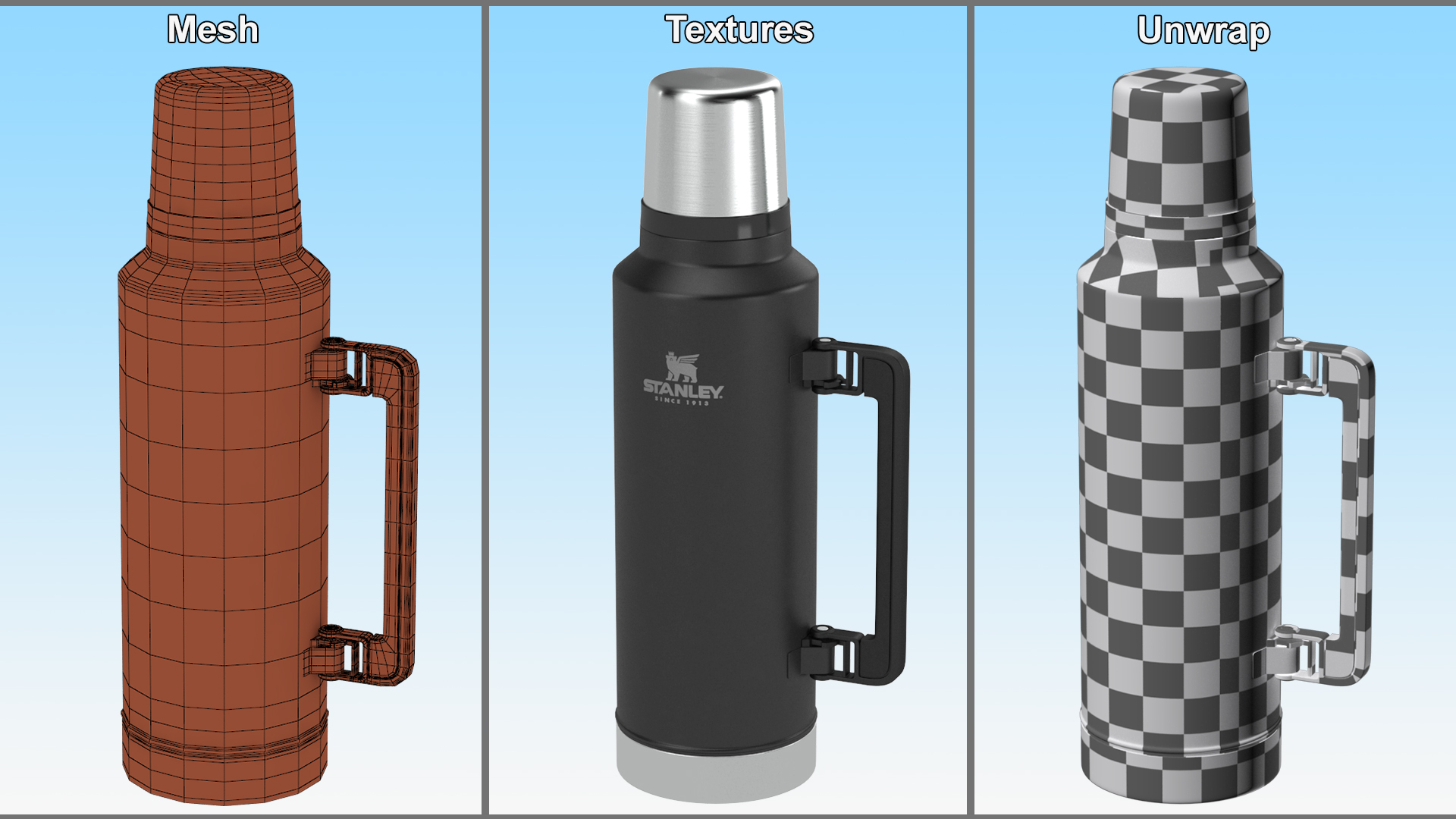 3D Stanley Classic Legendary Bottle Black model