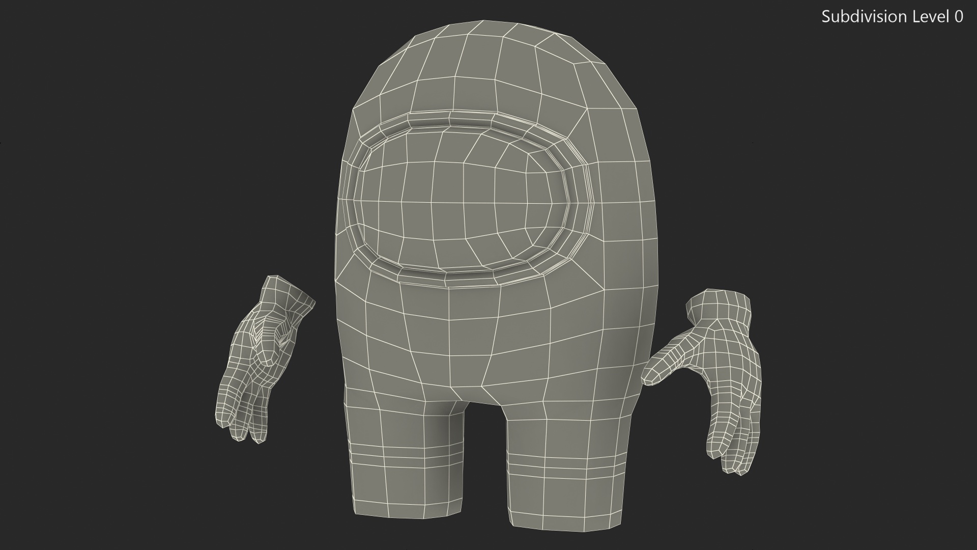 3D Among Us Character Red Rigged for Modo model