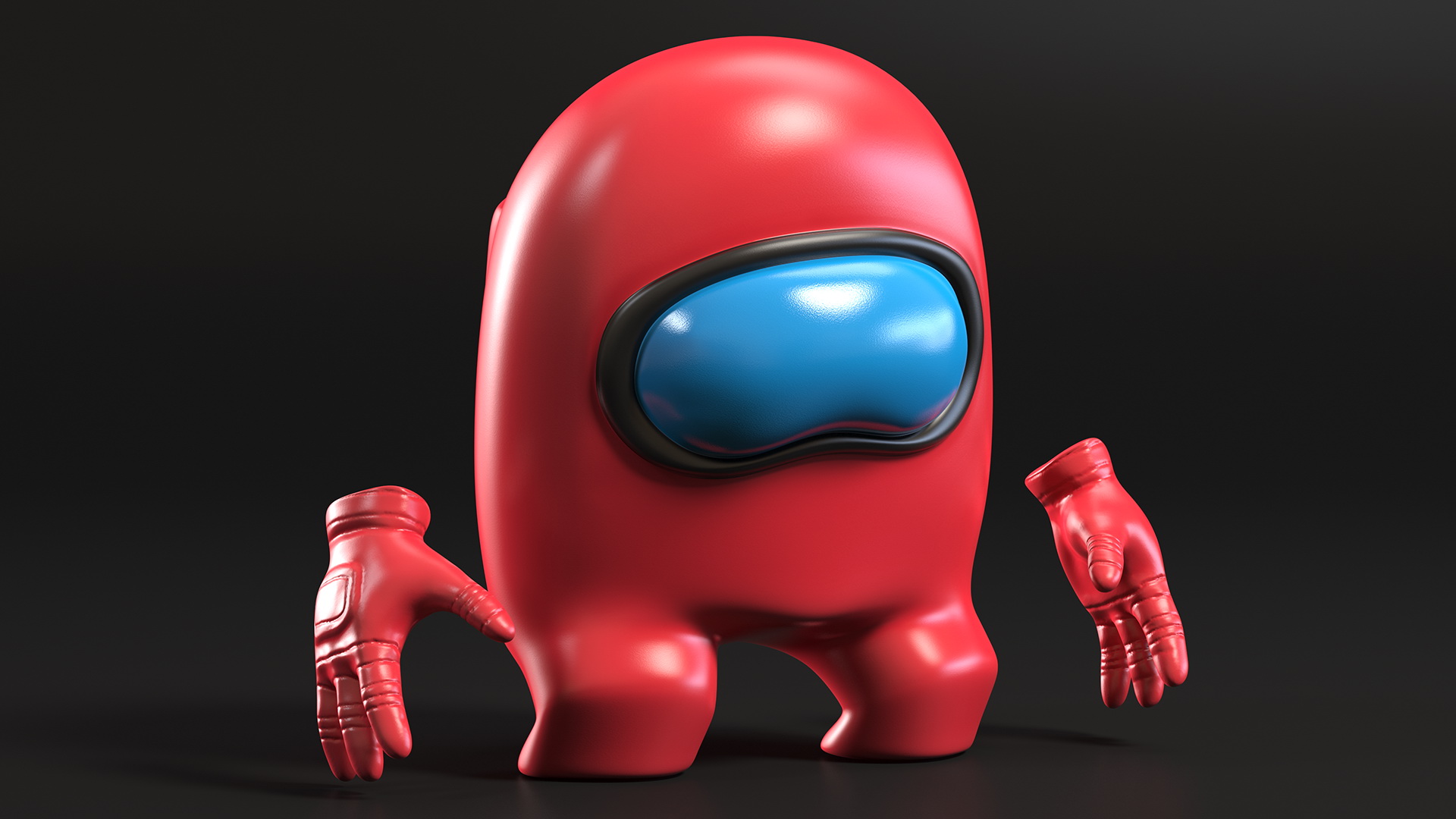 3D Among Us Character Red Rigged for Modo model
