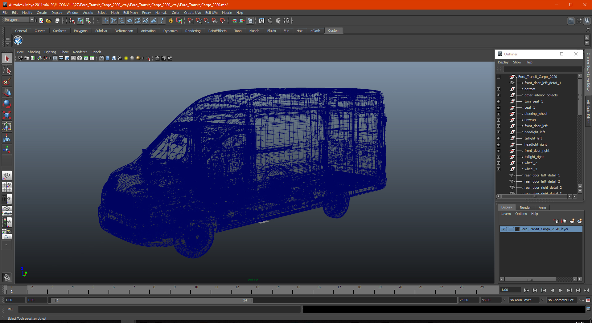 3D Ford Transit Cargo 2020 model