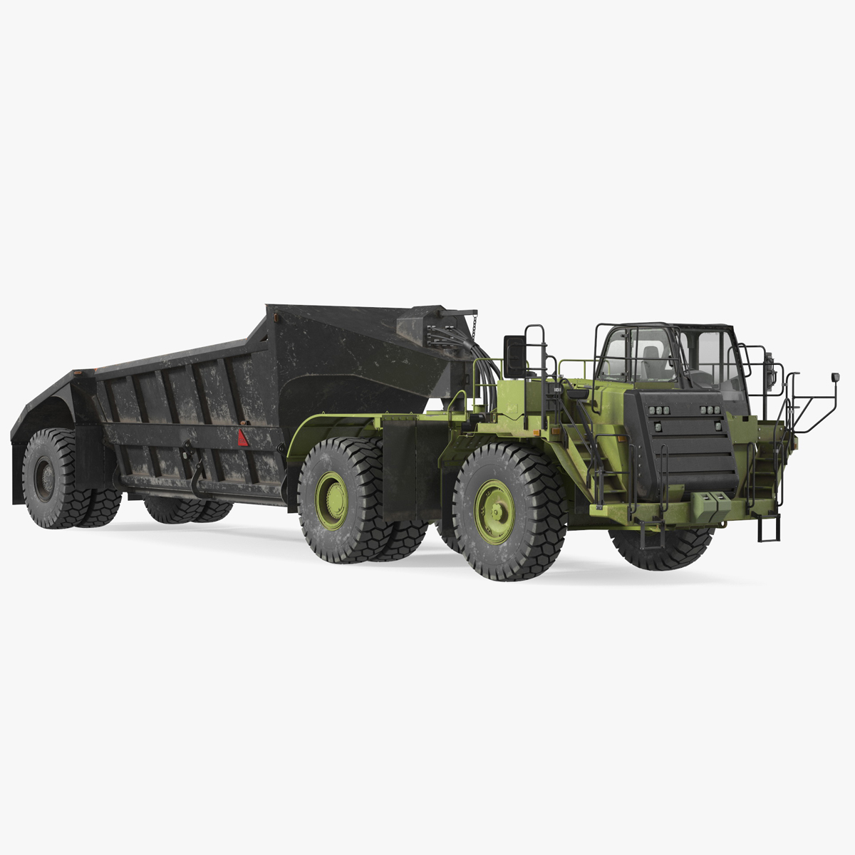 3D model Heavy Duty Dump Trailer Dirty Rigged for Maya