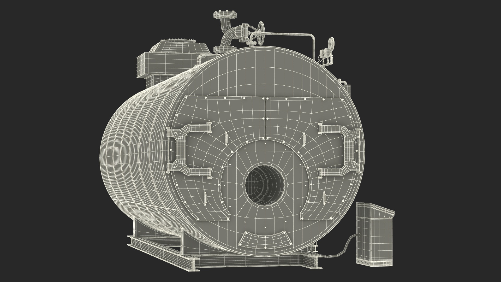 3D Industrial Horizontal Boiler model