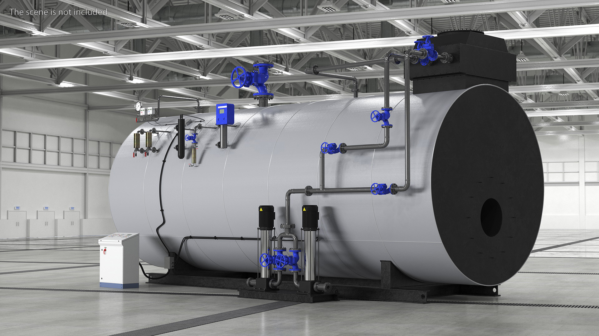 3D Industrial Horizontal Boiler model