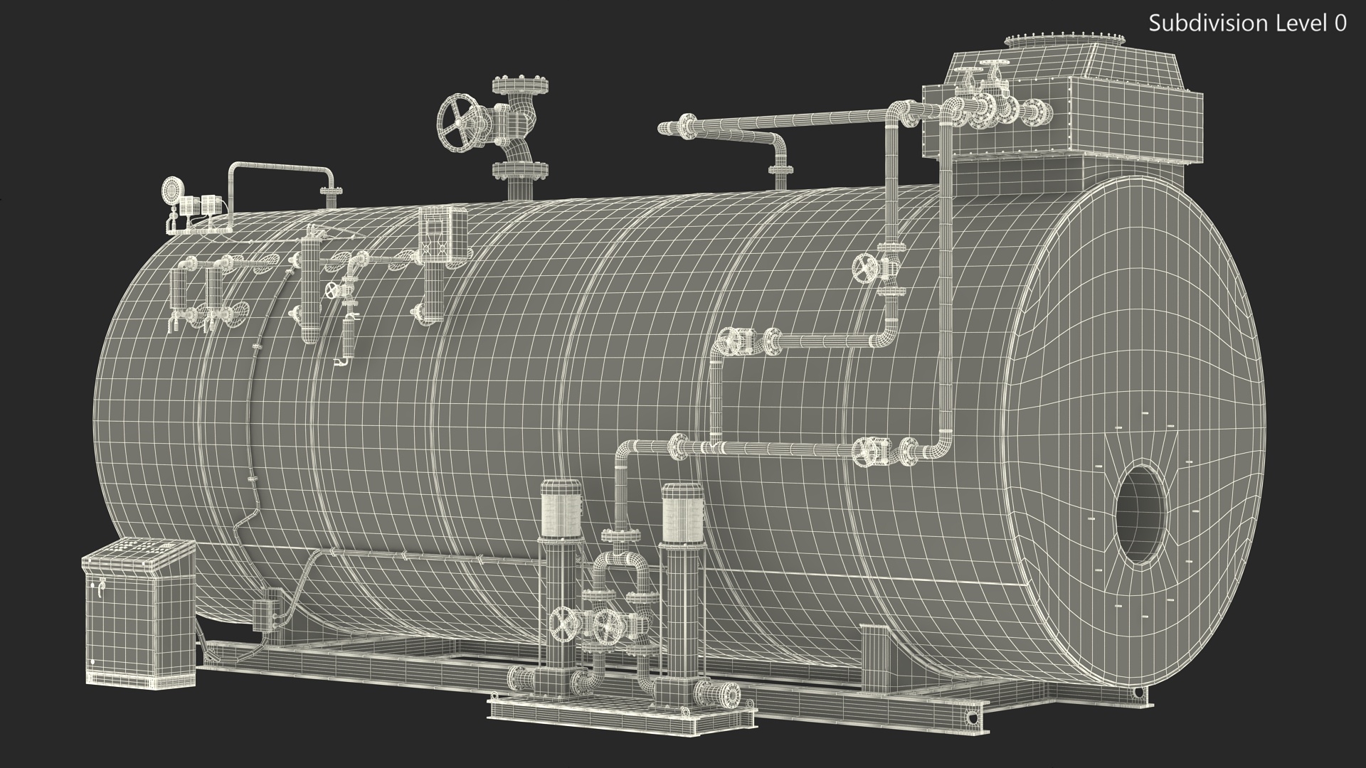 3D Industrial Horizontal Boiler model