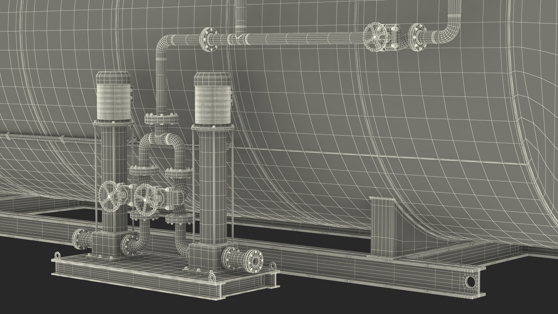 3D Industrial Horizontal Boiler model