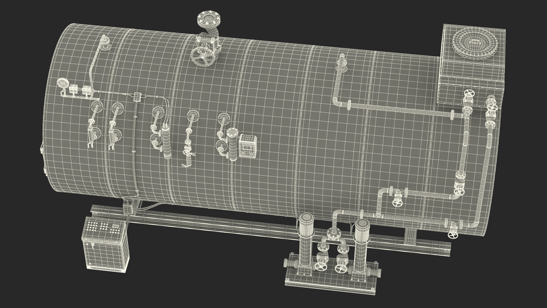 3D Industrial Horizontal Boiler model