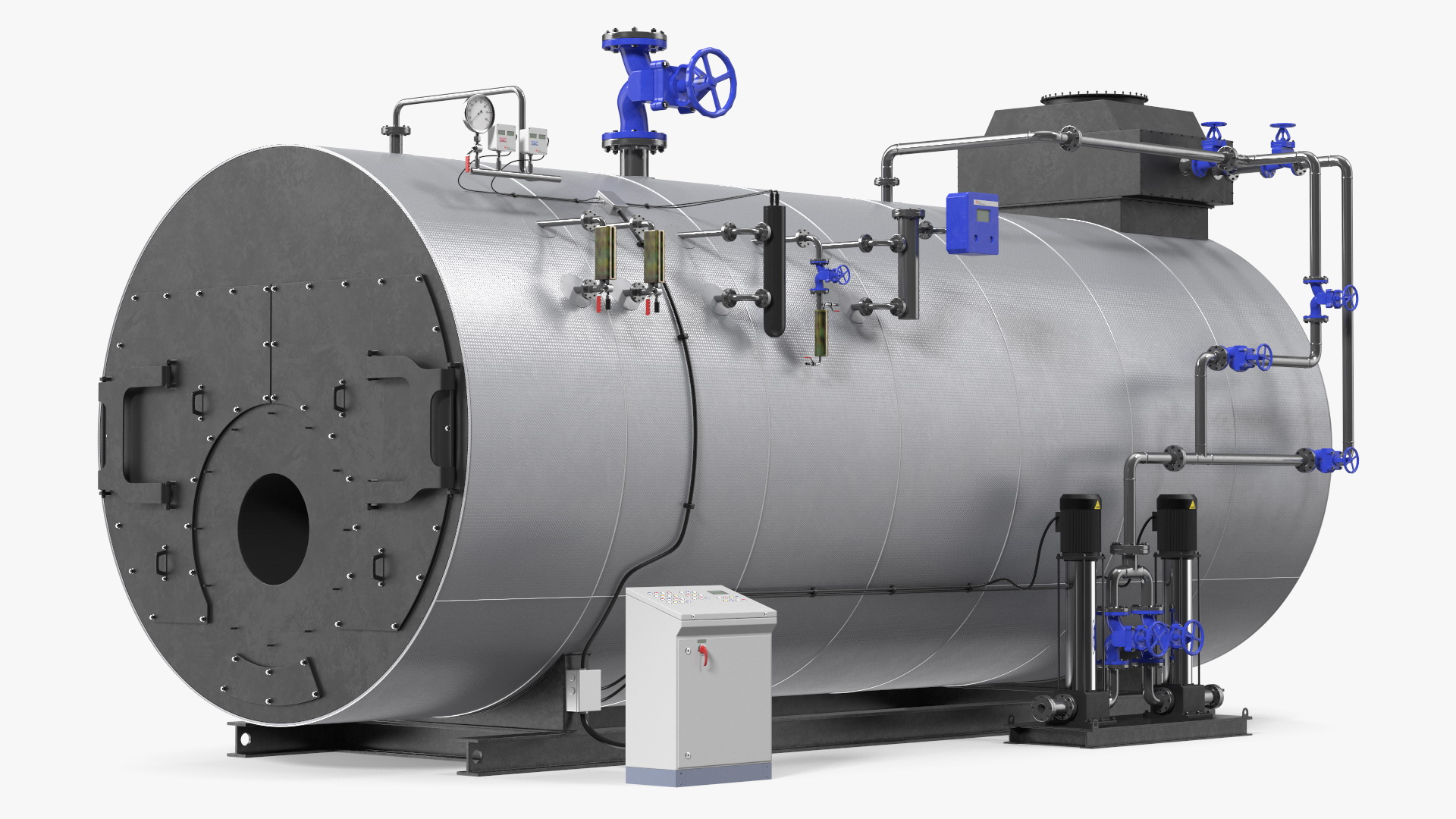 3D Industrial Horizontal Boiler model