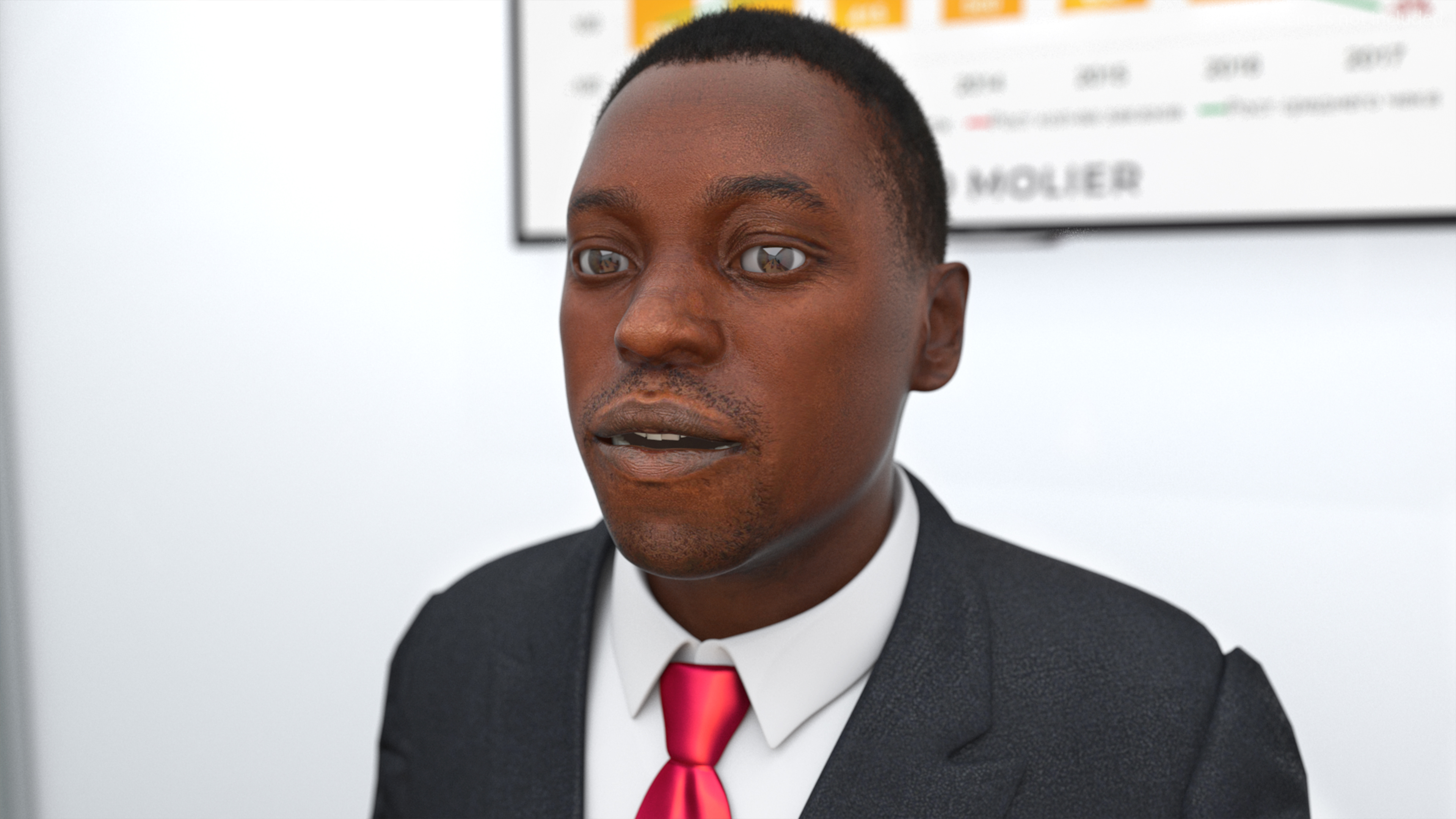 3D Stylish African American Business Man Fur Rigged model