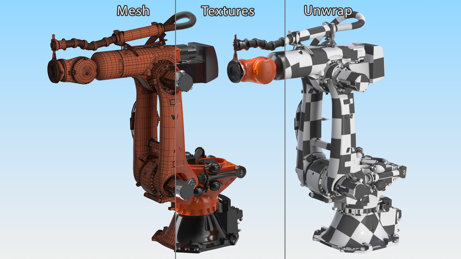Ultra Robot Arm KUKA KR FORTEC Rigged 3D