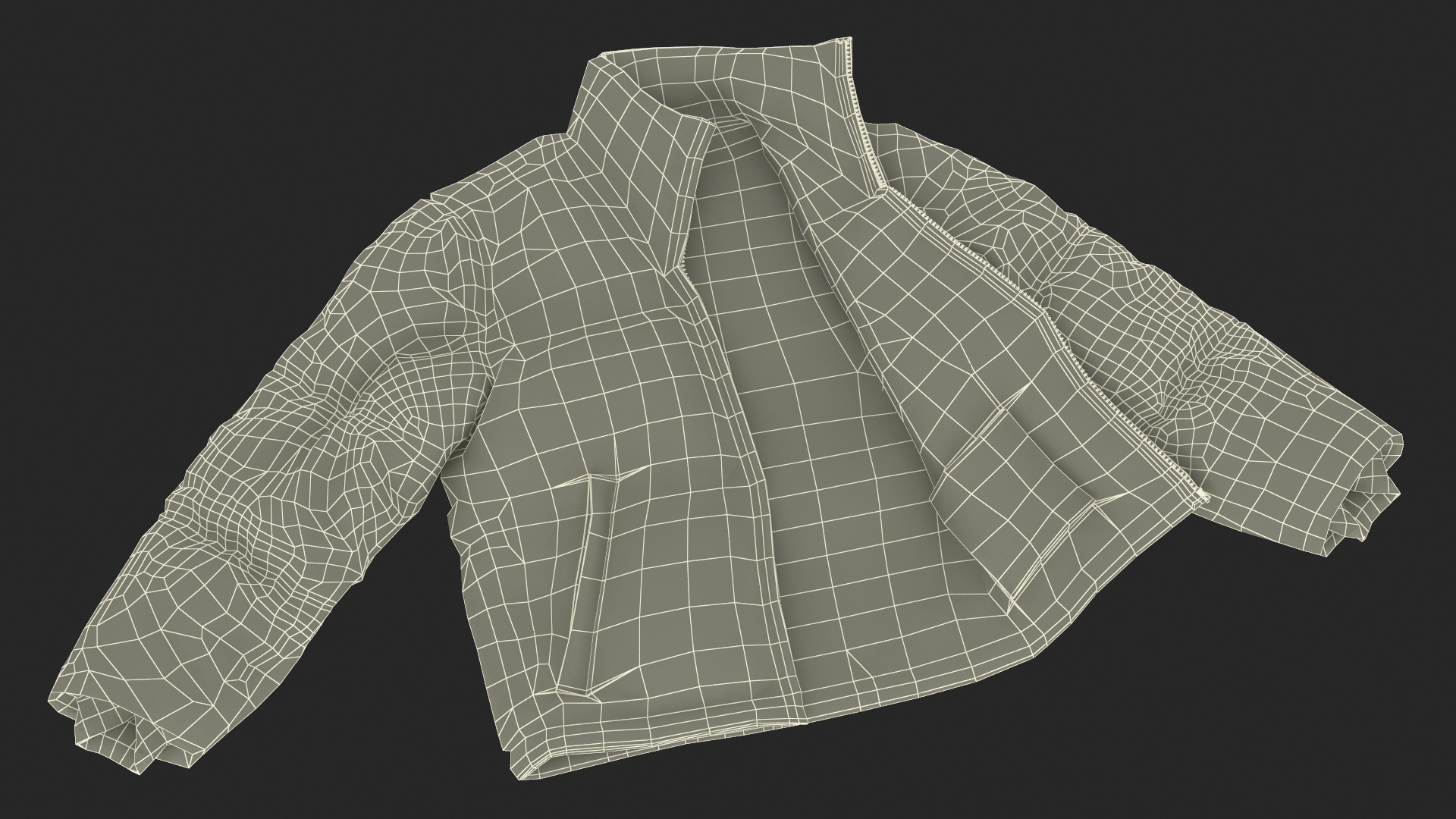 Black Mens Down Jacket Laying 3D model